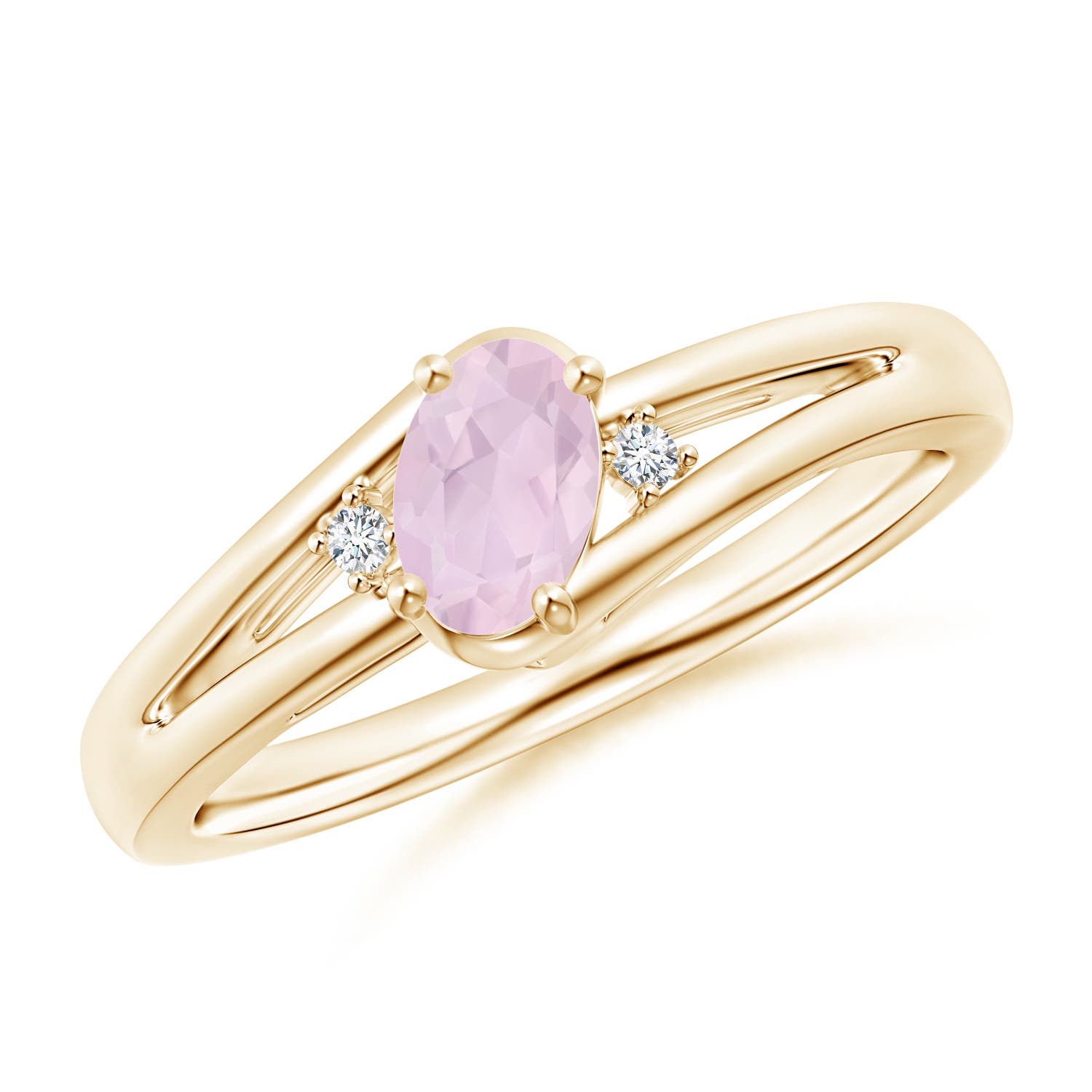 AA - Rose Quartz / 0.4 CT / 14 KT Yellow Gold