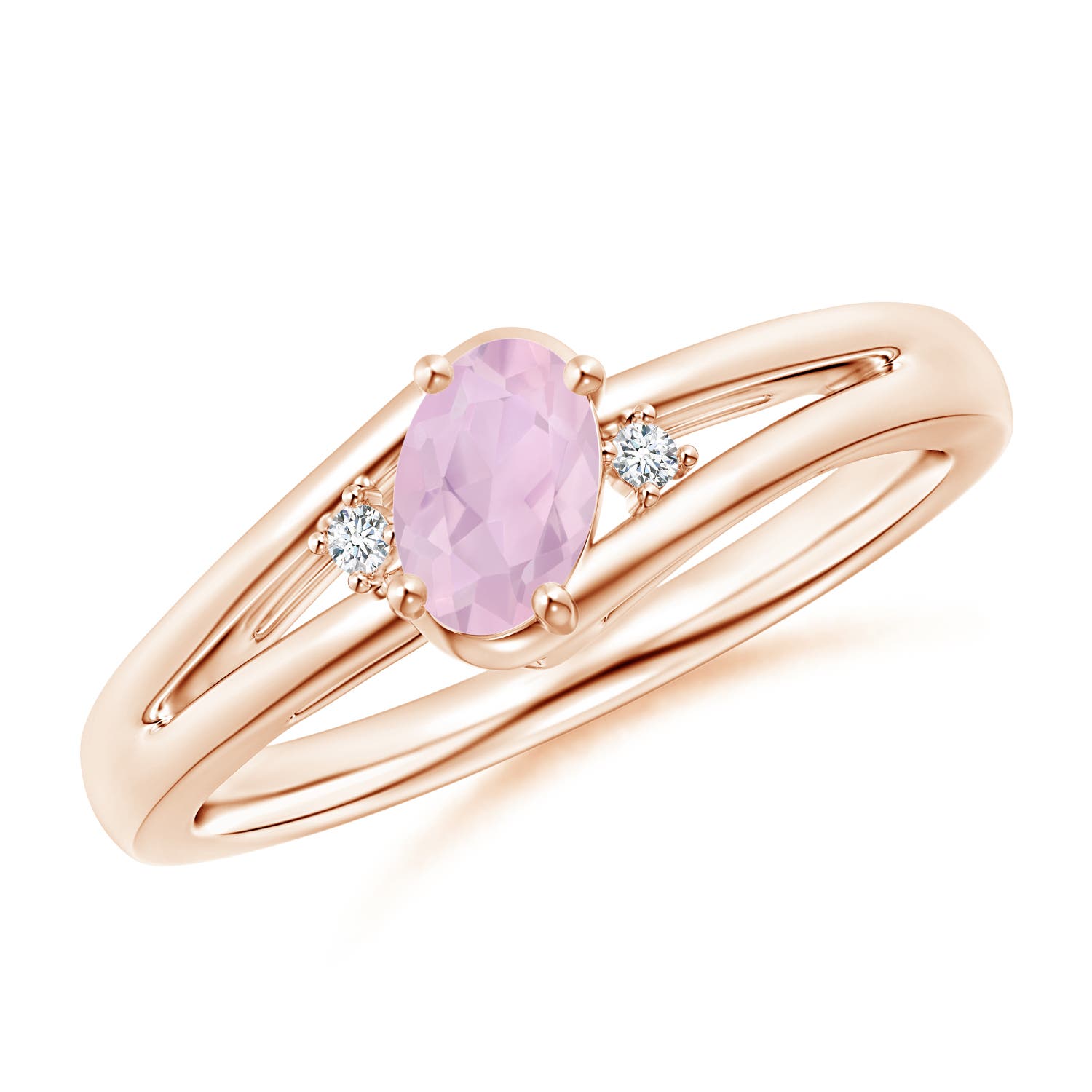 AAA - Rose Quartz / 0.4 CT / 14 KT Rose Gold