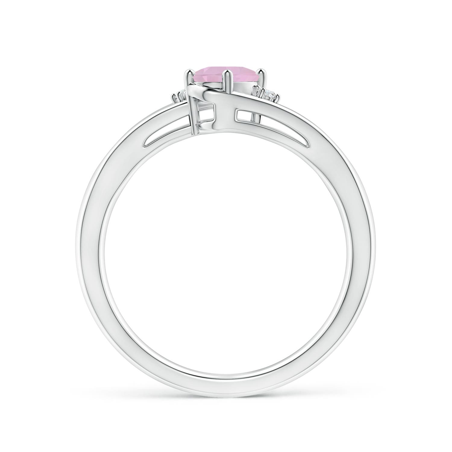 AAA - Rose Quartz / 0.4 CT / 14 KT White Gold