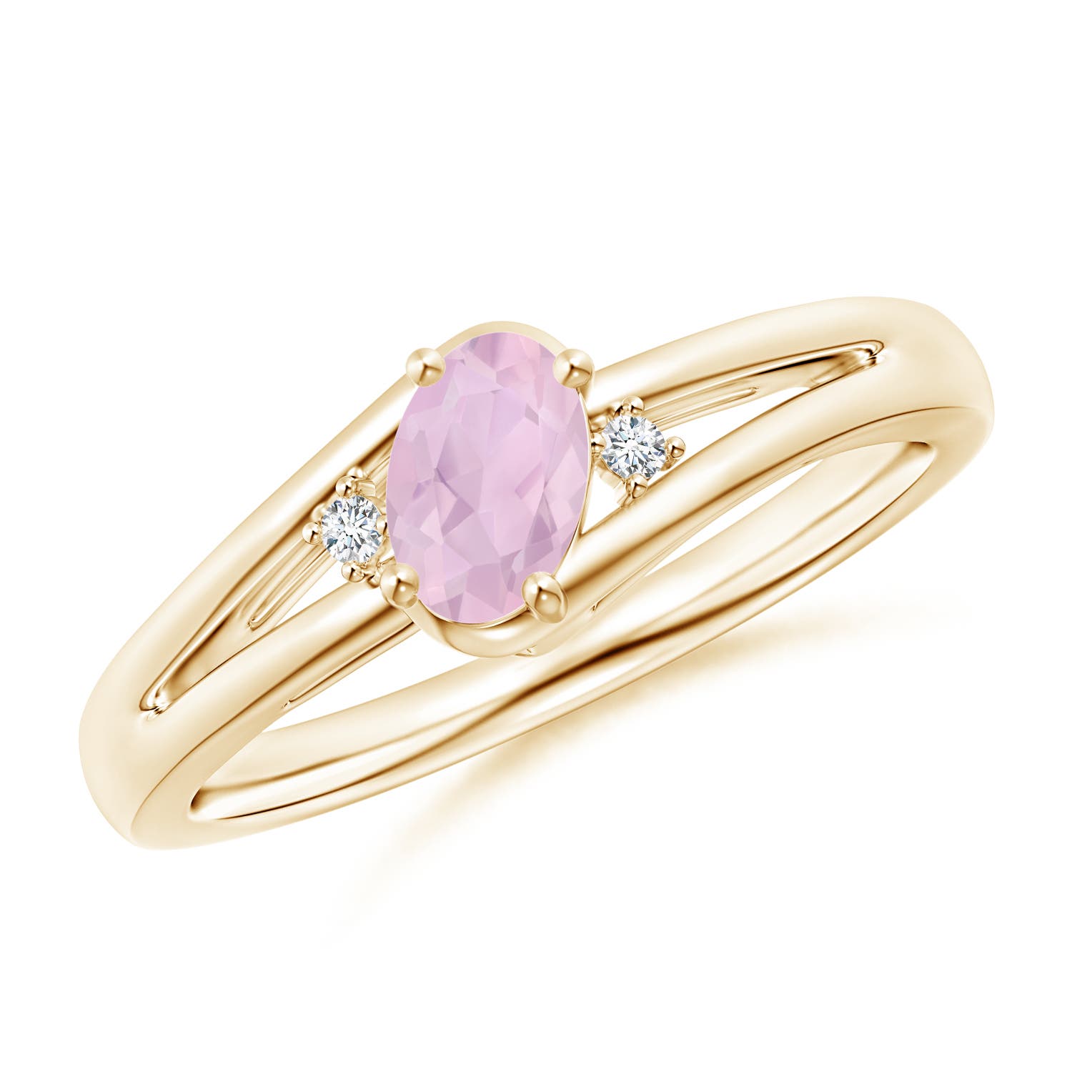 AAA - Rose Quartz / 0.4 CT / 14 KT Yellow Gold