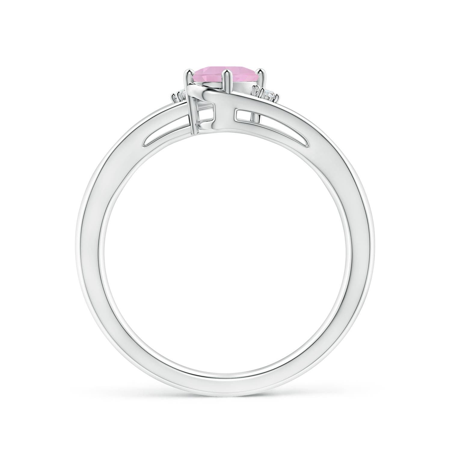 AAAA - Rose Quartz / 0.4 CT / 14 KT White Gold