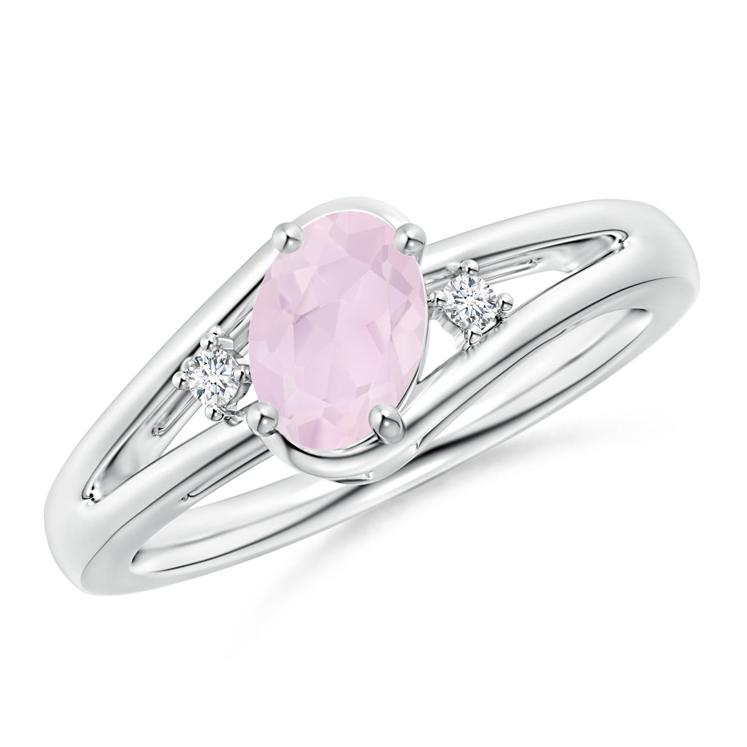 A - Rose Quartz / 0.74 CT / 14 KT White Gold