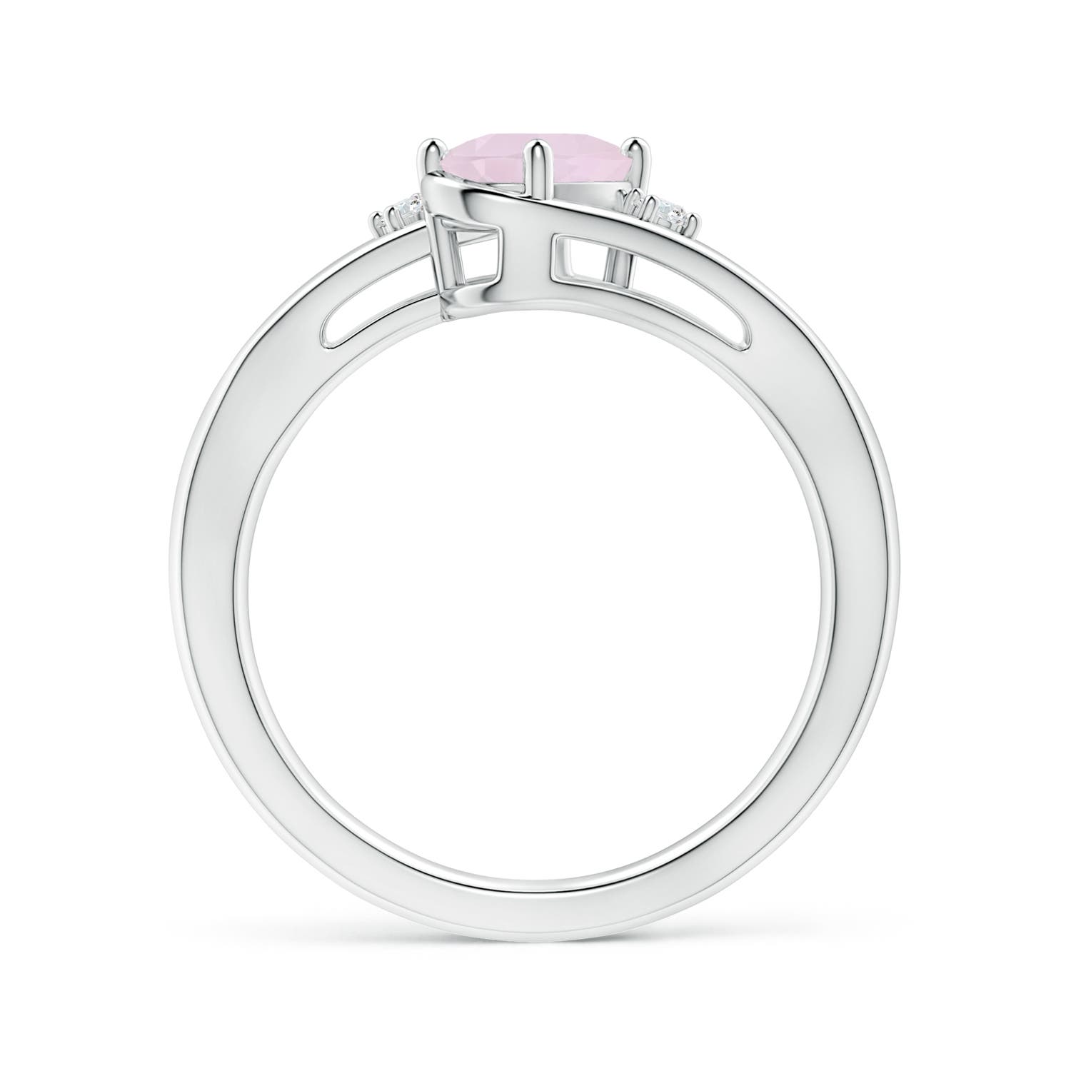 A - Rose Quartz / 0.74 CT / 14 KT White Gold