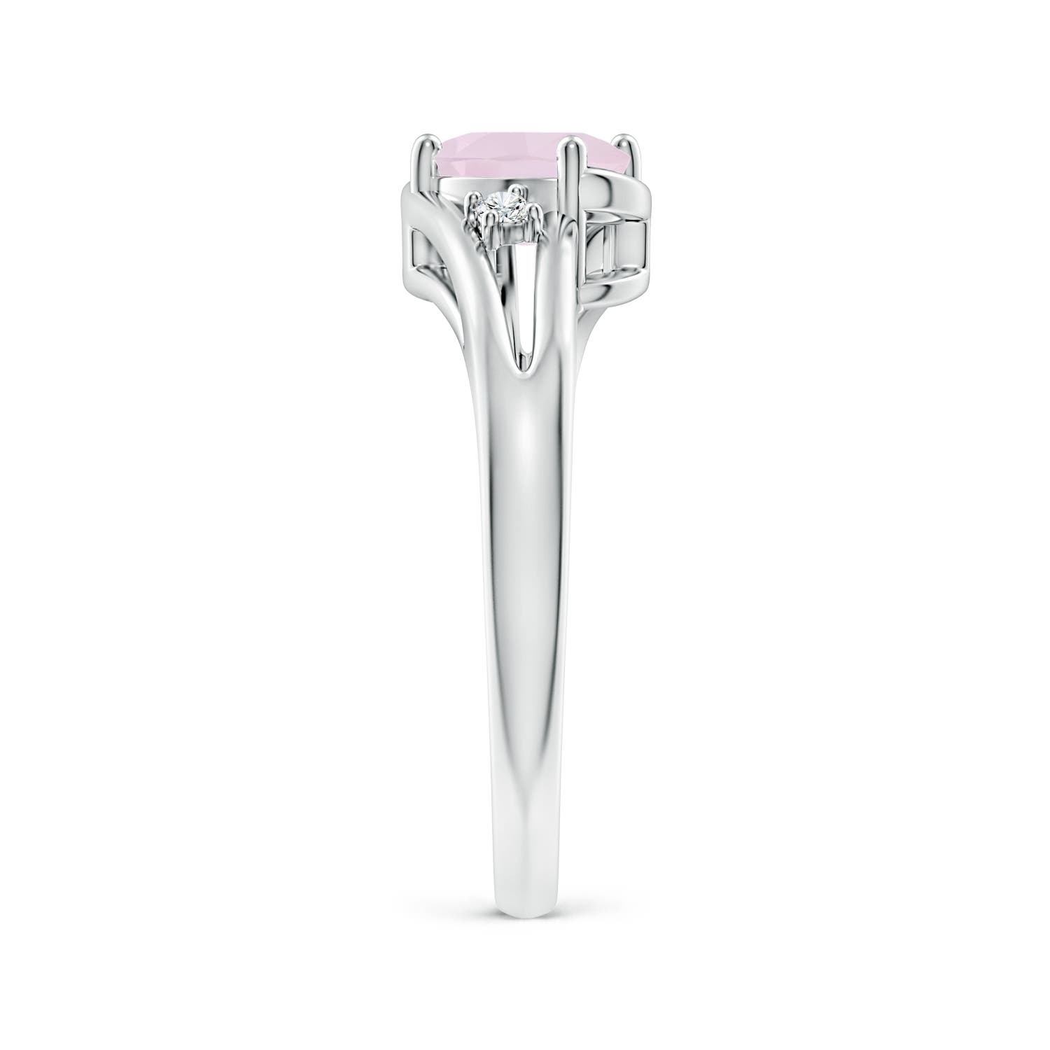 A - Rose Quartz / 0.74 CT / 14 KT White Gold