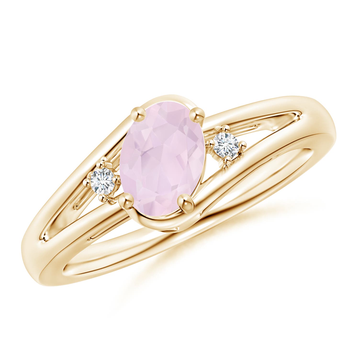 A - Rose Quartz / 0.74 CT / 14 KT Yellow Gold