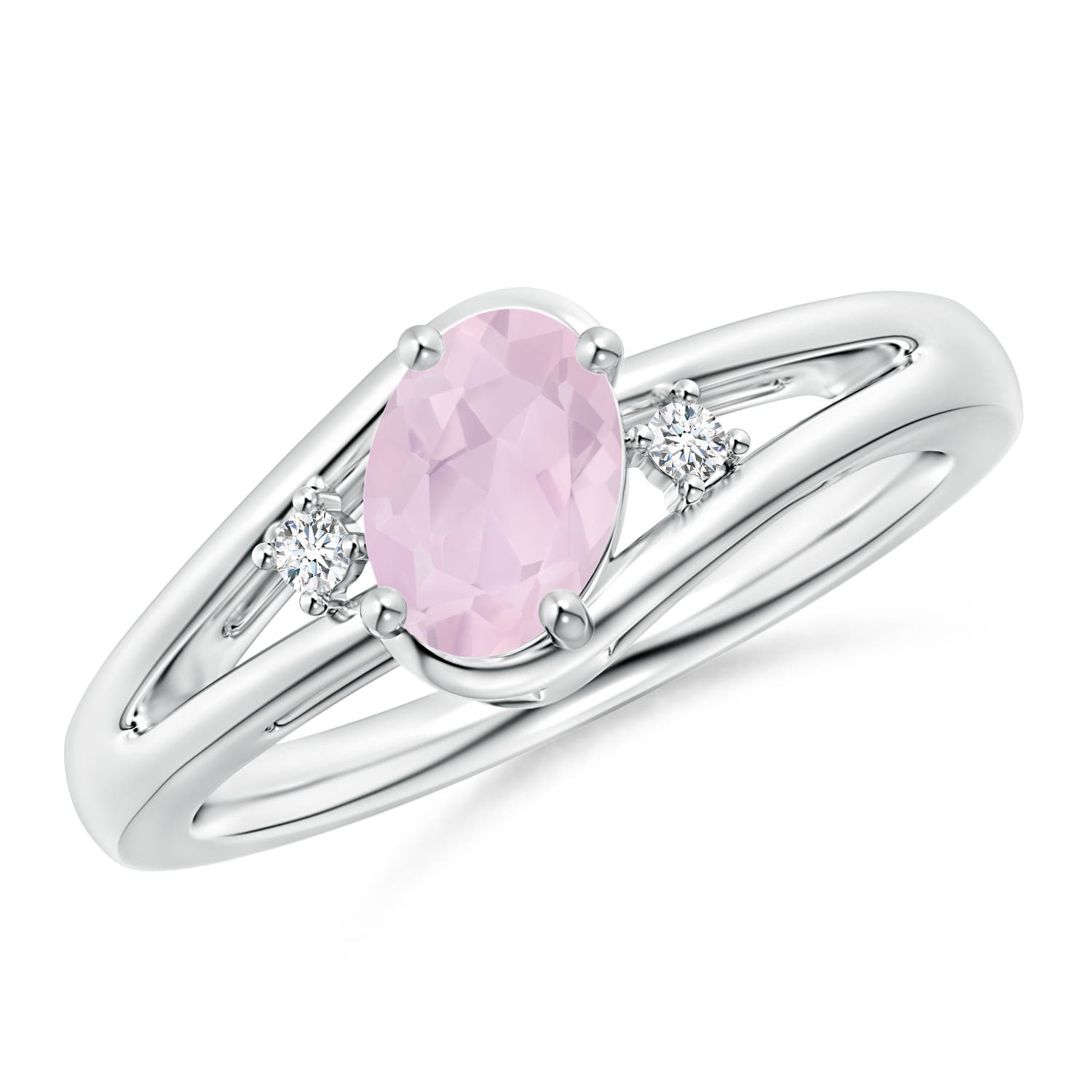 AA - Rose Quartz / 0.74 CT / 14 KT White Gold