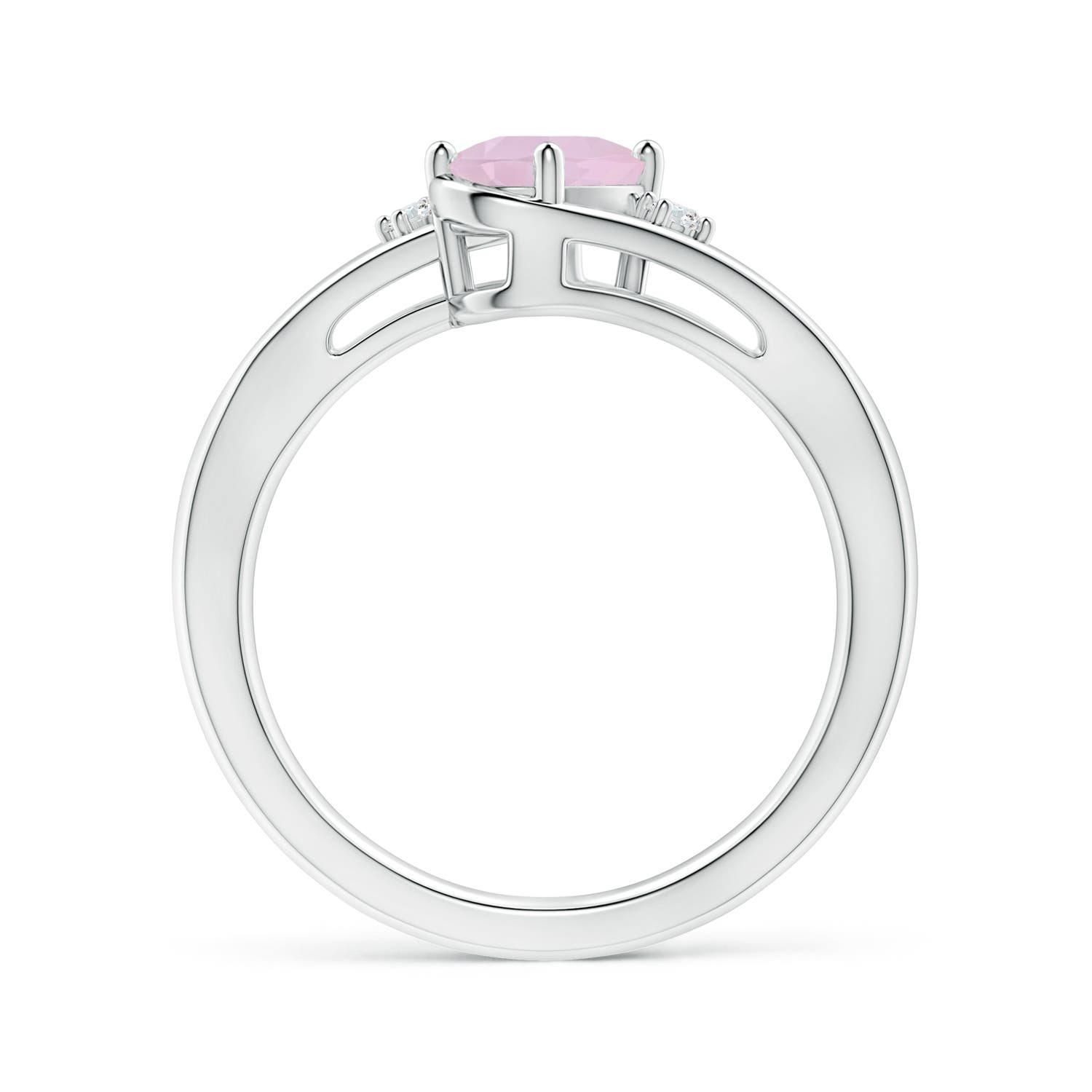 AA - Rose Quartz / 0.74 CT / 14 KT White Gold