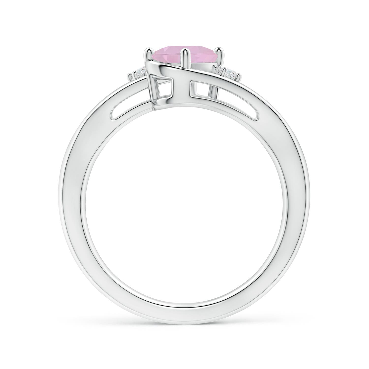 AAA - Rose Quartz / 0.74 CT / 14 KT White Gold