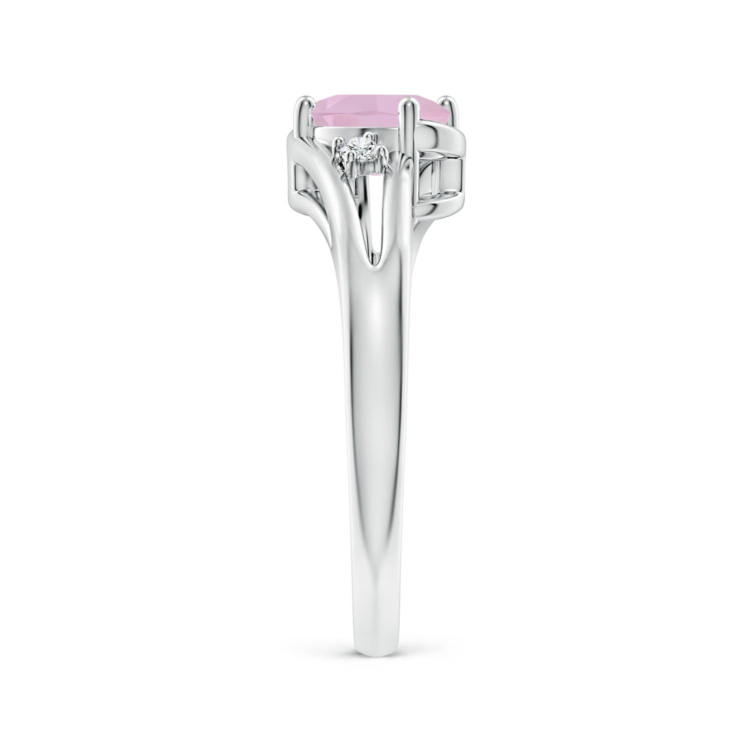 AAA - Rose Quartz / 0.74 CT / 14 KT White Gold