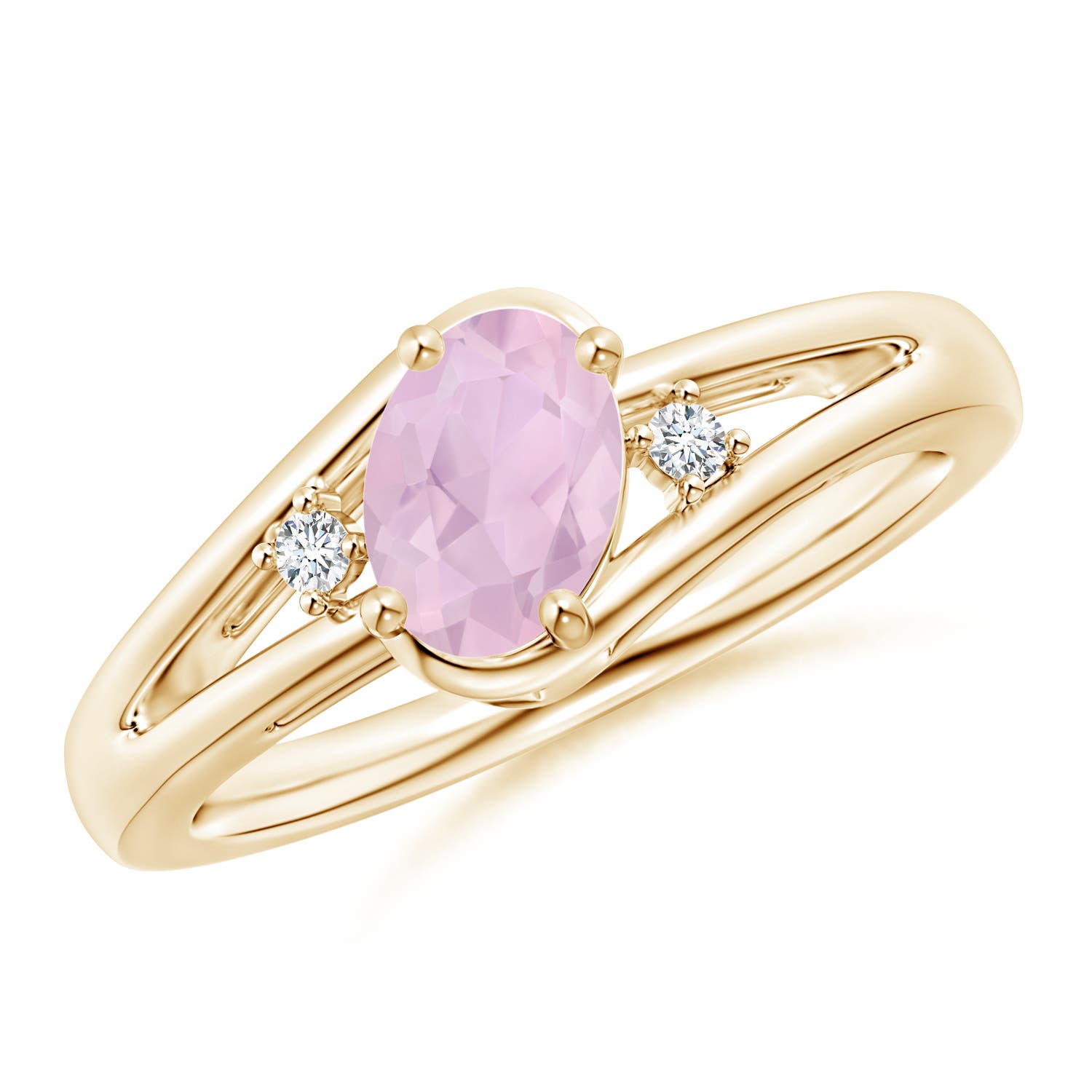 AAA - Rose Quartz / 0.74 CT / 14 KT Yellow Gold