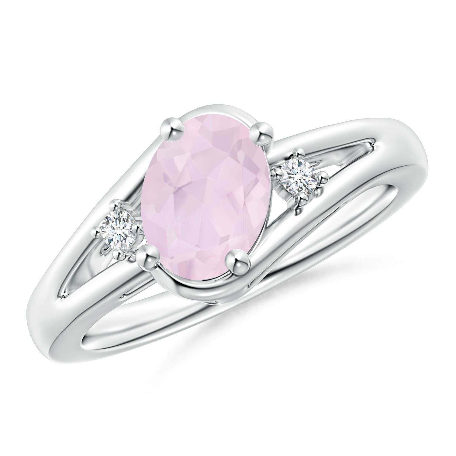 A - Rose Quartz / 1.05 CT / 14 KT White Gold