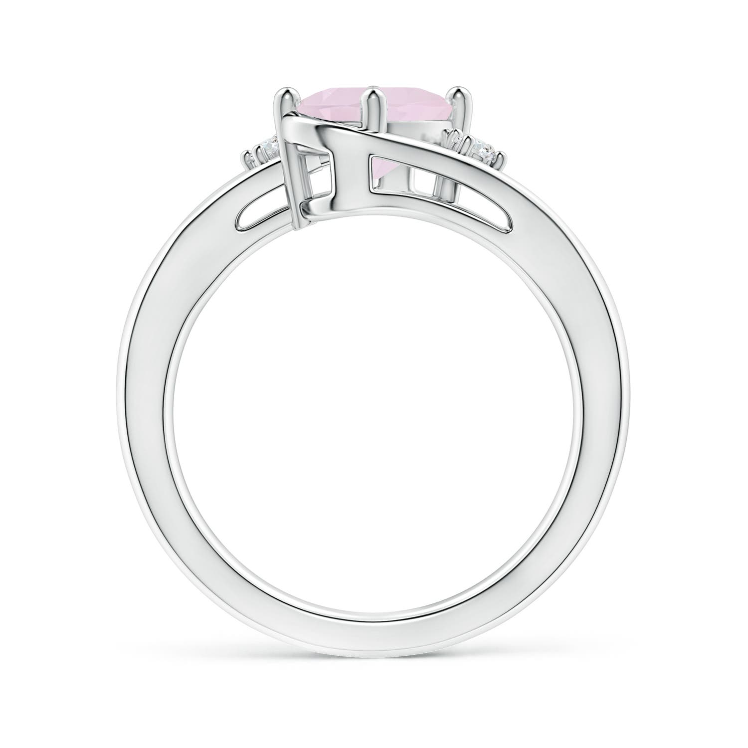 A - Rose Quartz / 1.05 CT / 14 KT White Gold