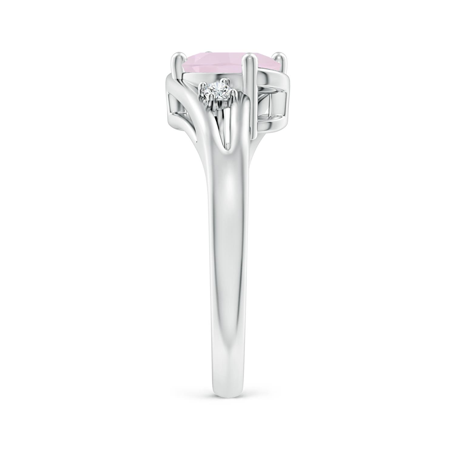 A - Rose Quartz / 1.05 CT / 14 KT White Gold