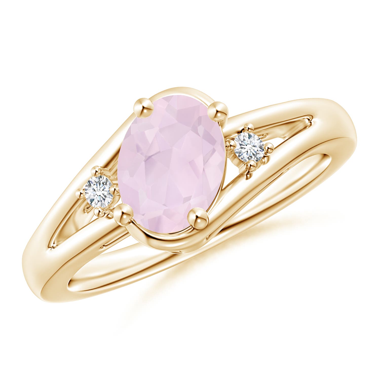 A - Rose Quartz / 1.05 CT / 14 KT Yellow Gold