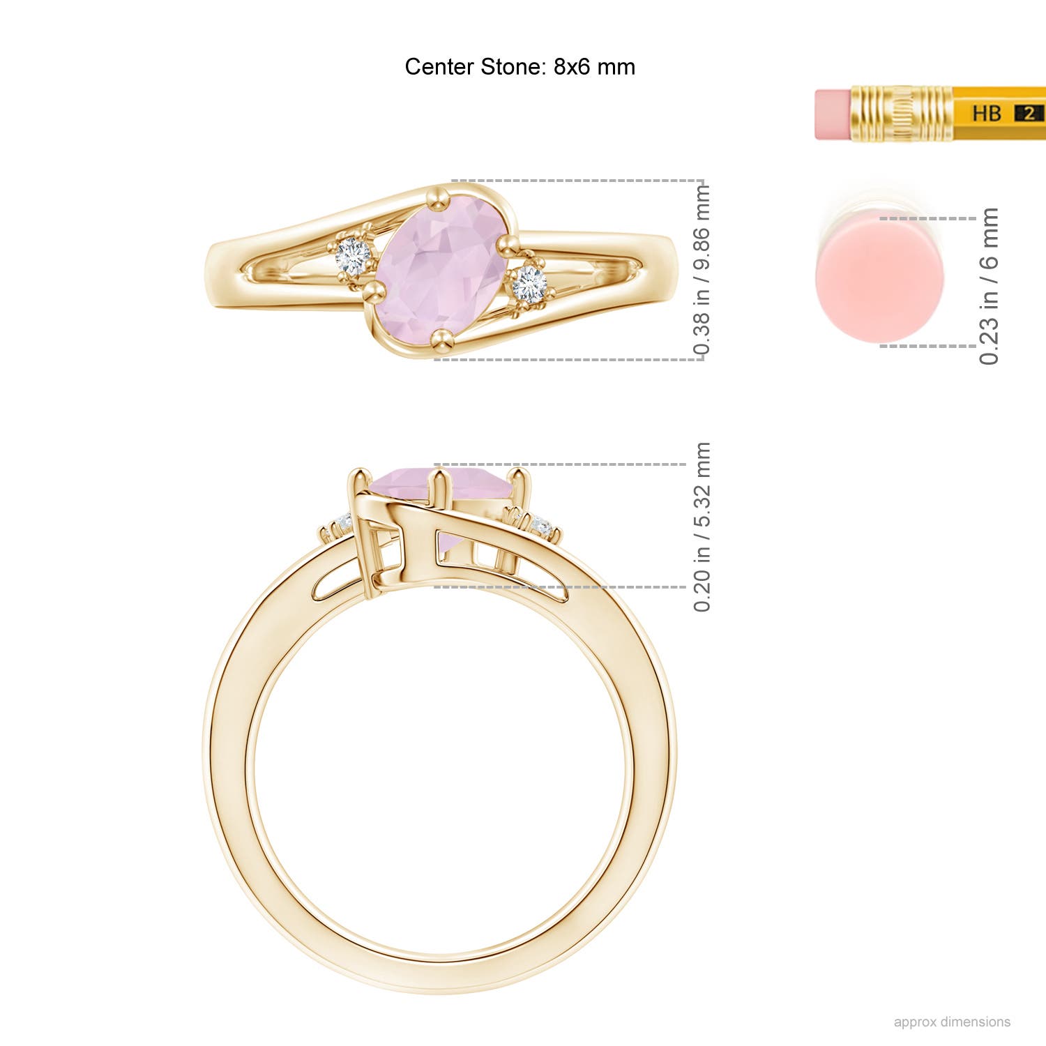 AA - Rose Quartz / 1.05 CT / 14 KT Yellow Gold