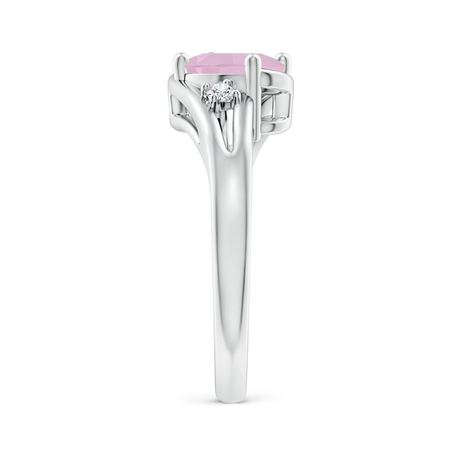 AAA - Rose Quartz / 1.05 CT / 14 KT White Gold