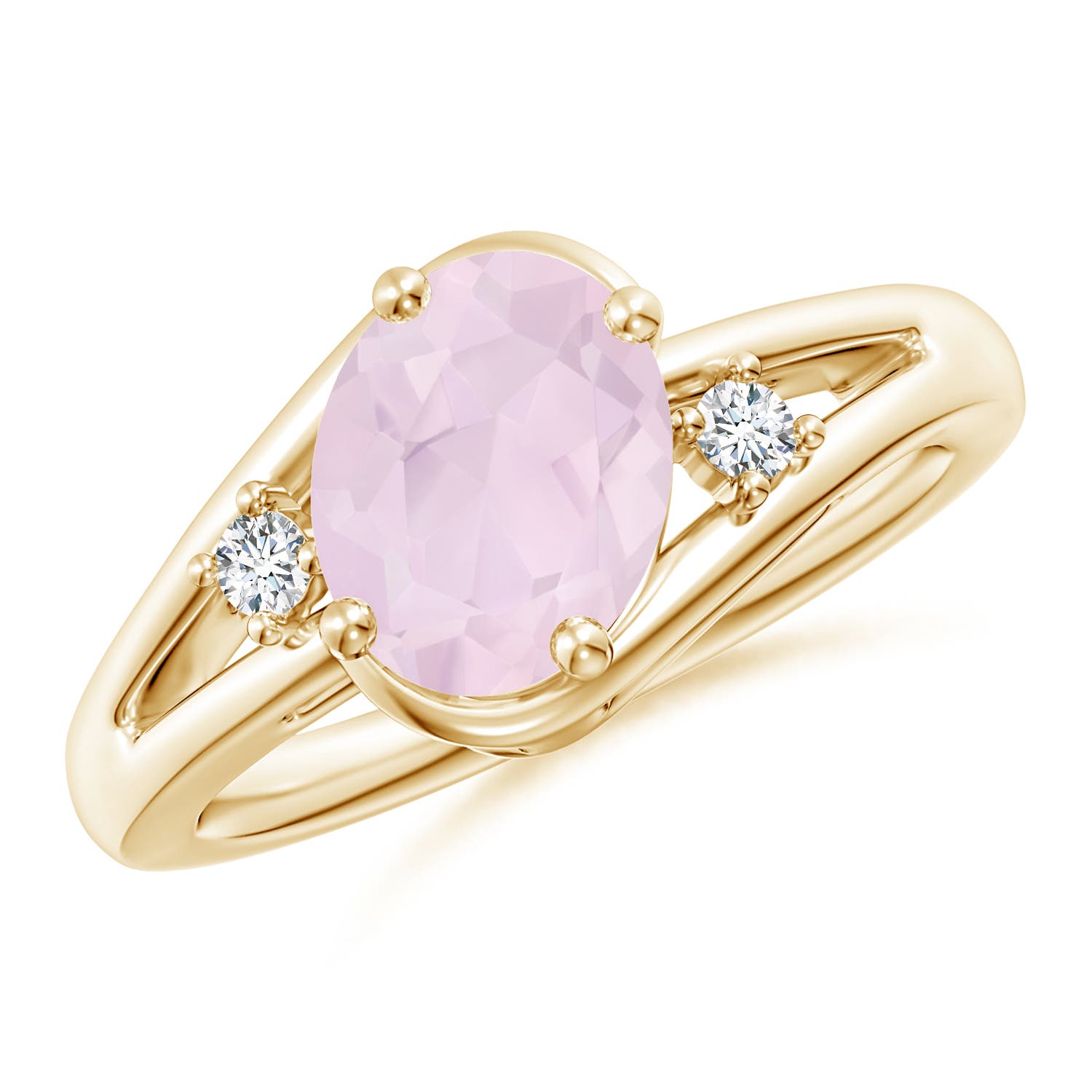 A - Rose Quartz / 1.59 CT / 14 KT Yellow Gold