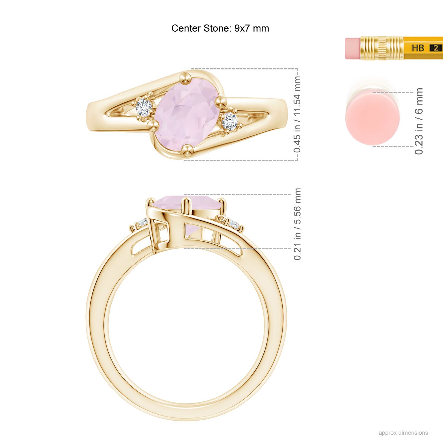 A - Rose Quartz / 1.59 CT / 14 KT Yellow Gold