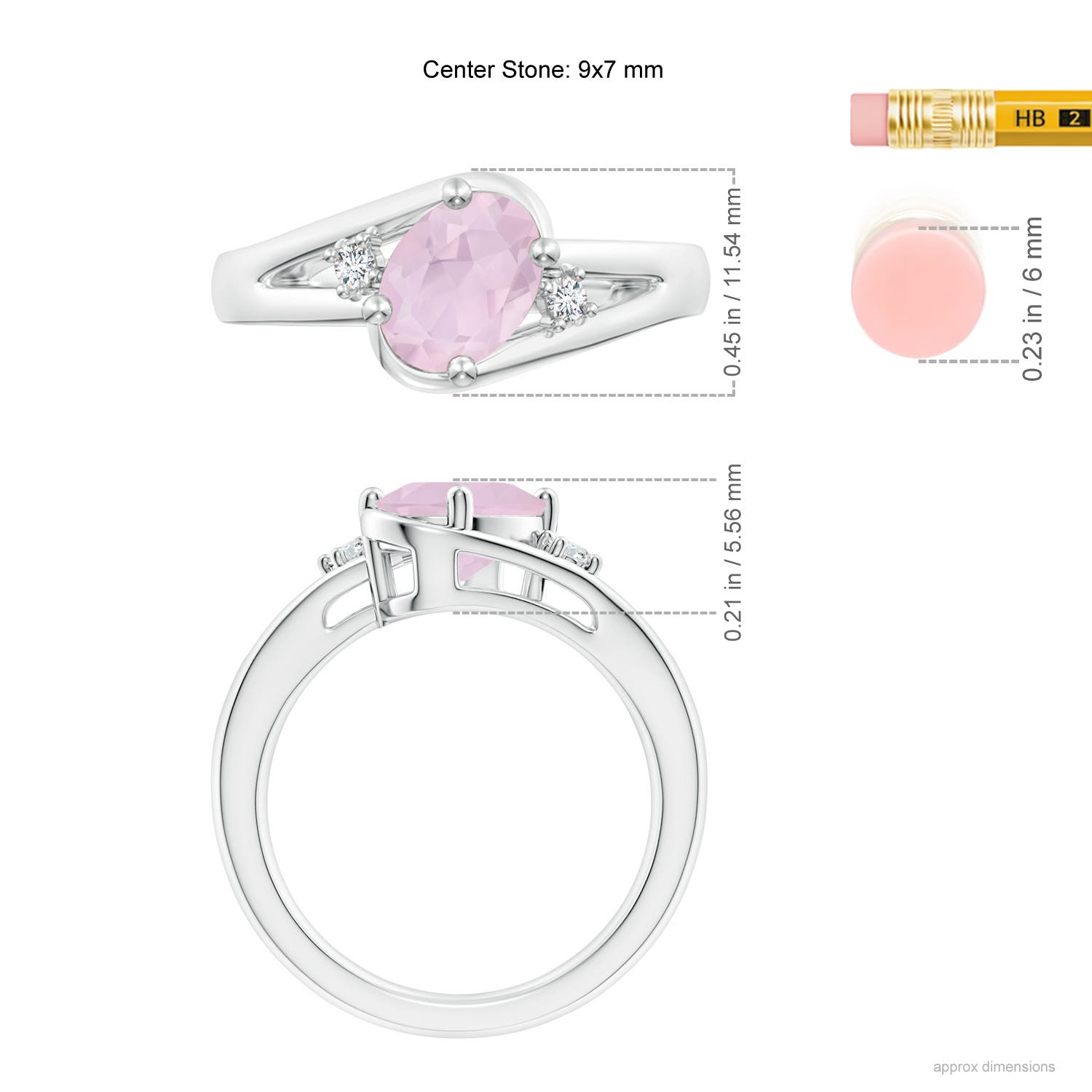 AA - Rose Quartz / 1.59 CT / 14 KT White Gold