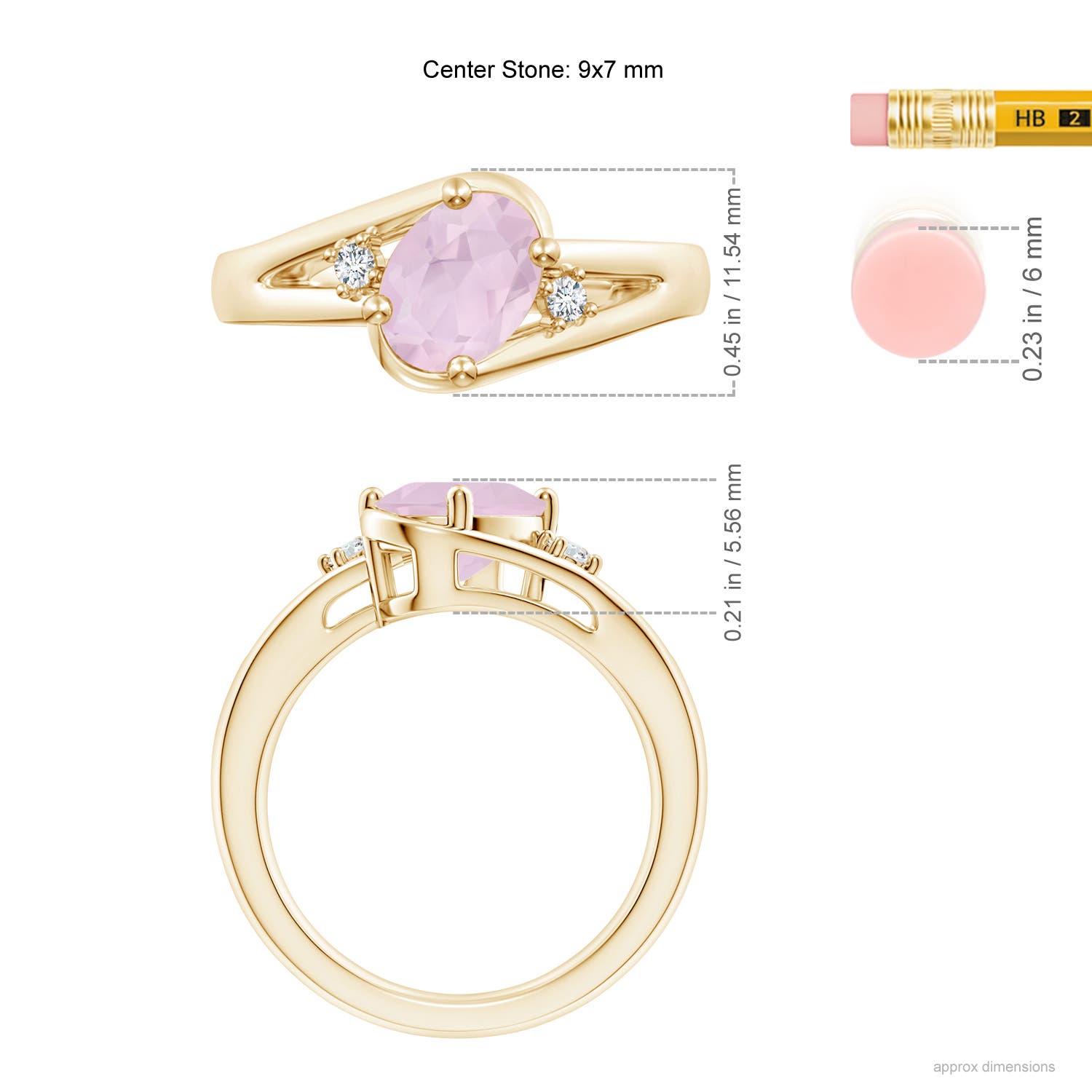 AA - Rose Quartz / 1.59 CT / 14 KT Yellow Gold