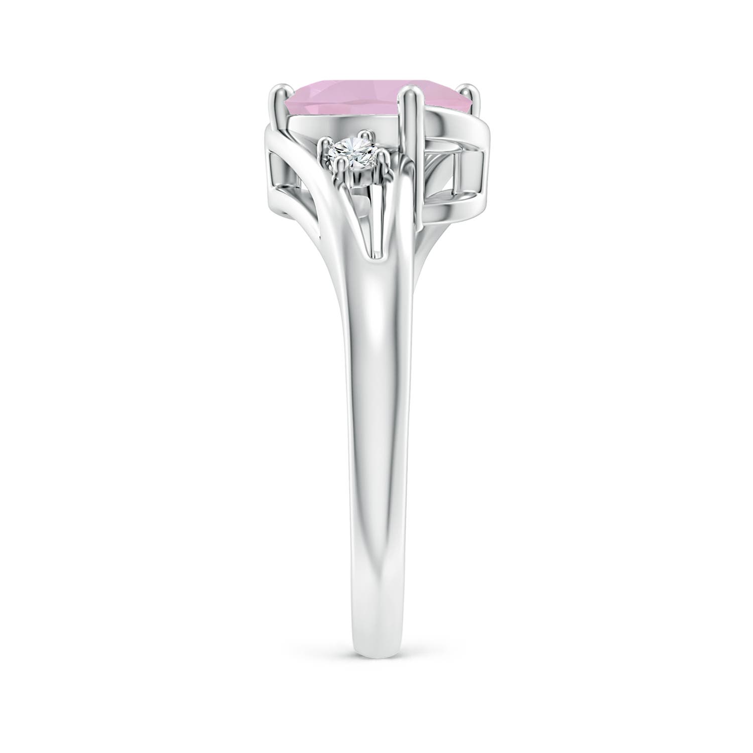 AAA - Rose Quartz / 1.59 CT / 14 KT White Gold