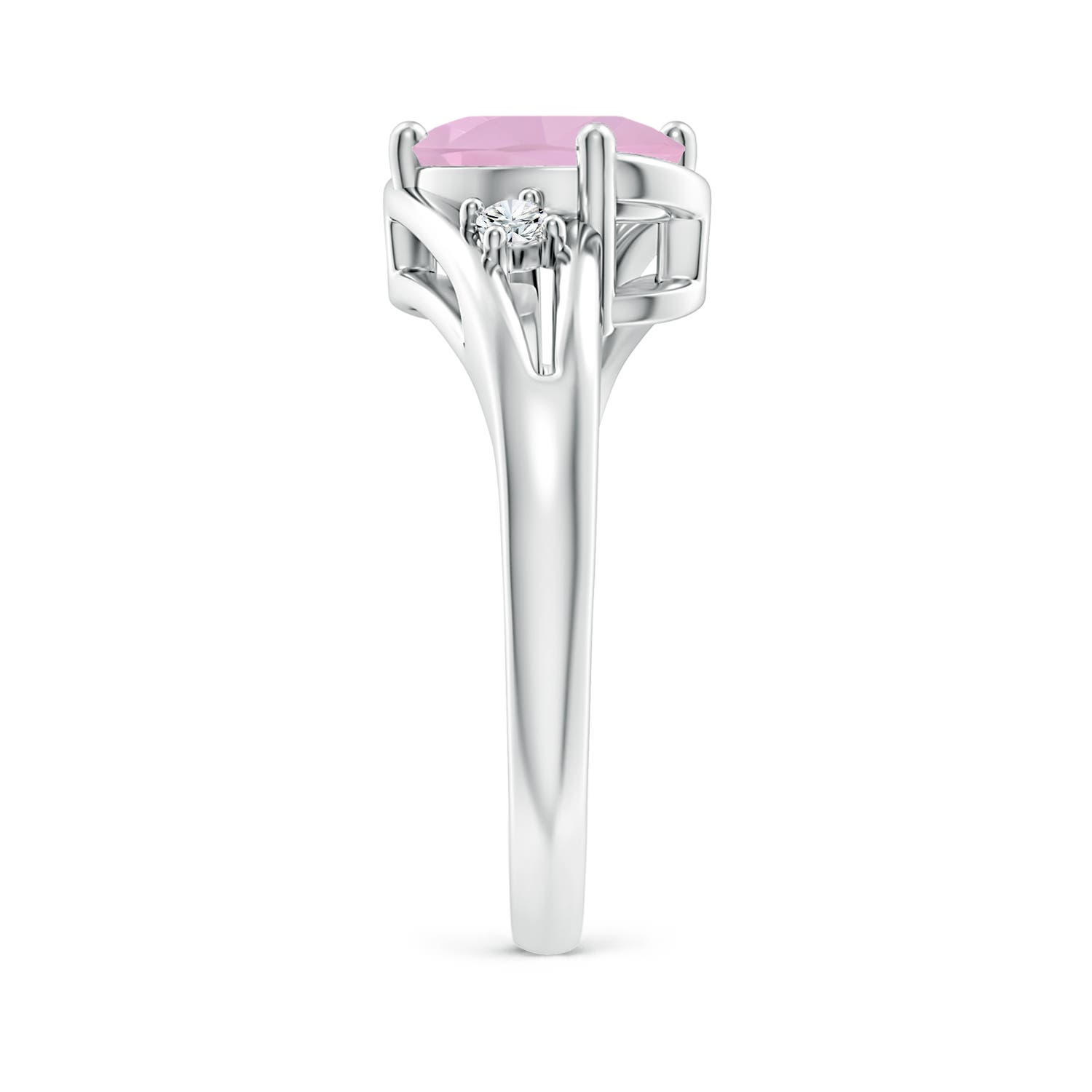 AAAA - Rose Quartz / 1.59 CT / 14 KT White Gold