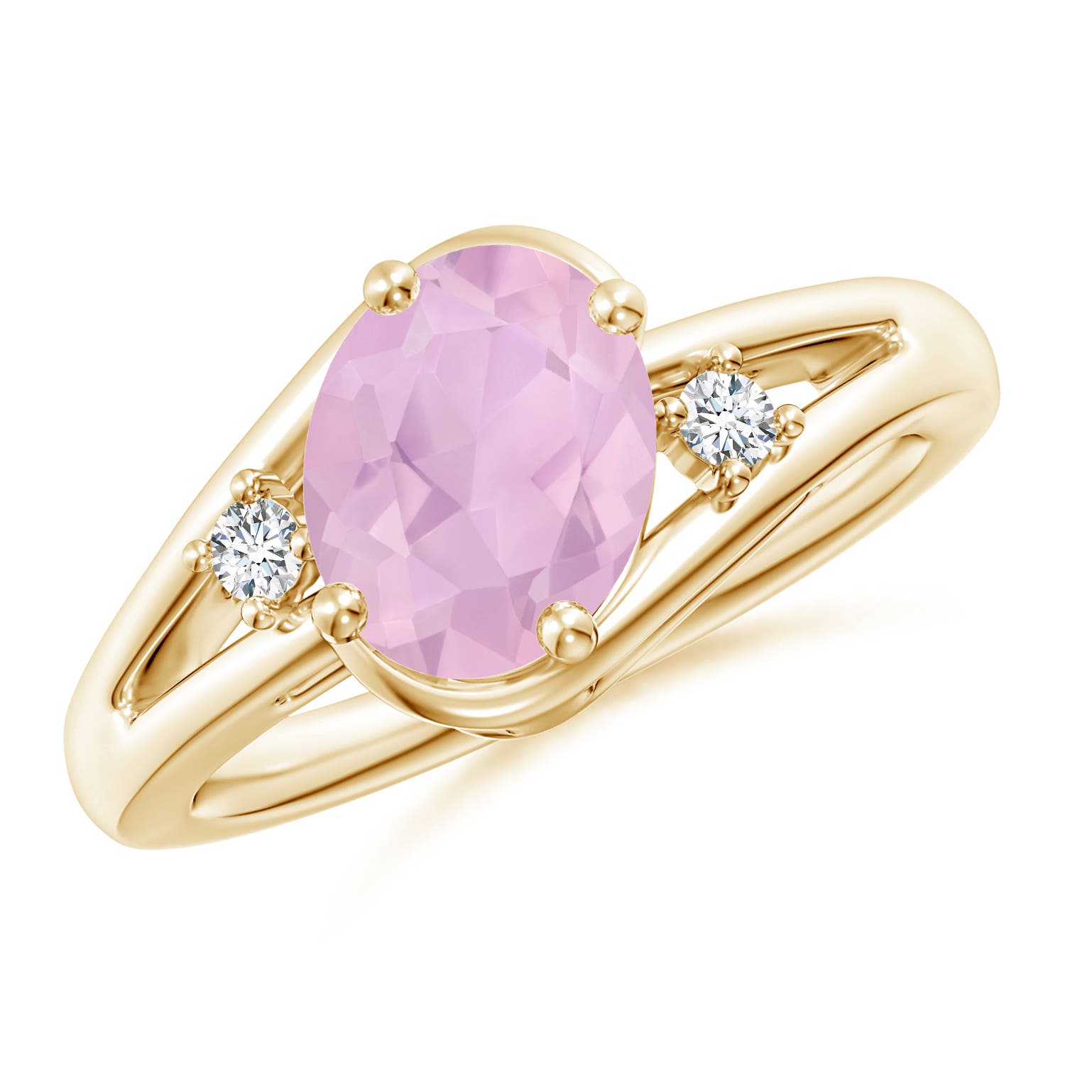 AAAA - Rose Quartz / 1.59 CT / 14 KT Yellow Gold