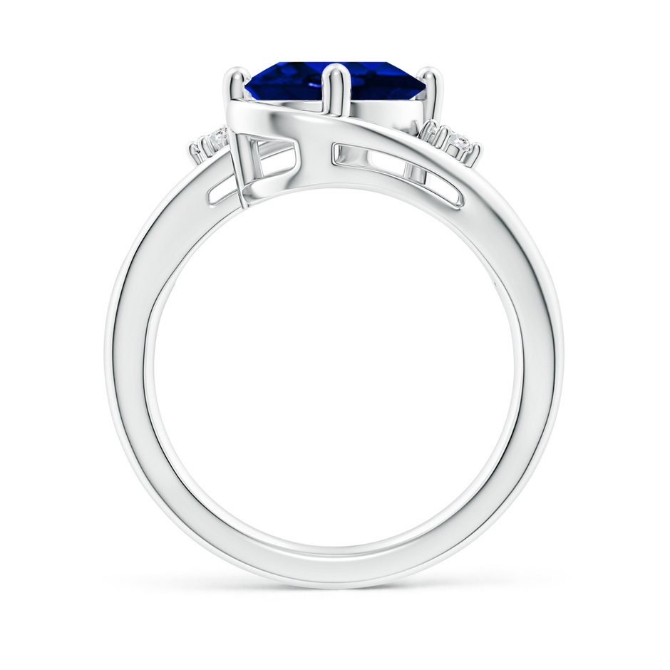 10x8mm Lab-Grown Blue Sapphire and Diamond Split Shank Ring in P950 Platinum side 199