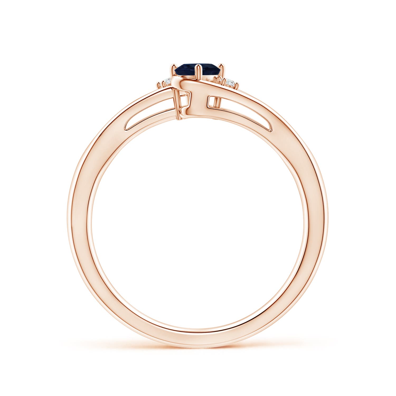 A - Blue Sapphire / 0.32 CT / 14 KT Rose Gold