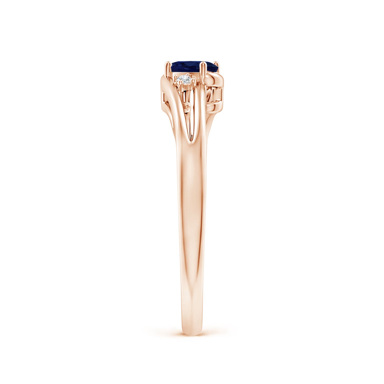 A - Blue Sapphire / 0.32 CT / 14 KT Rose Gold