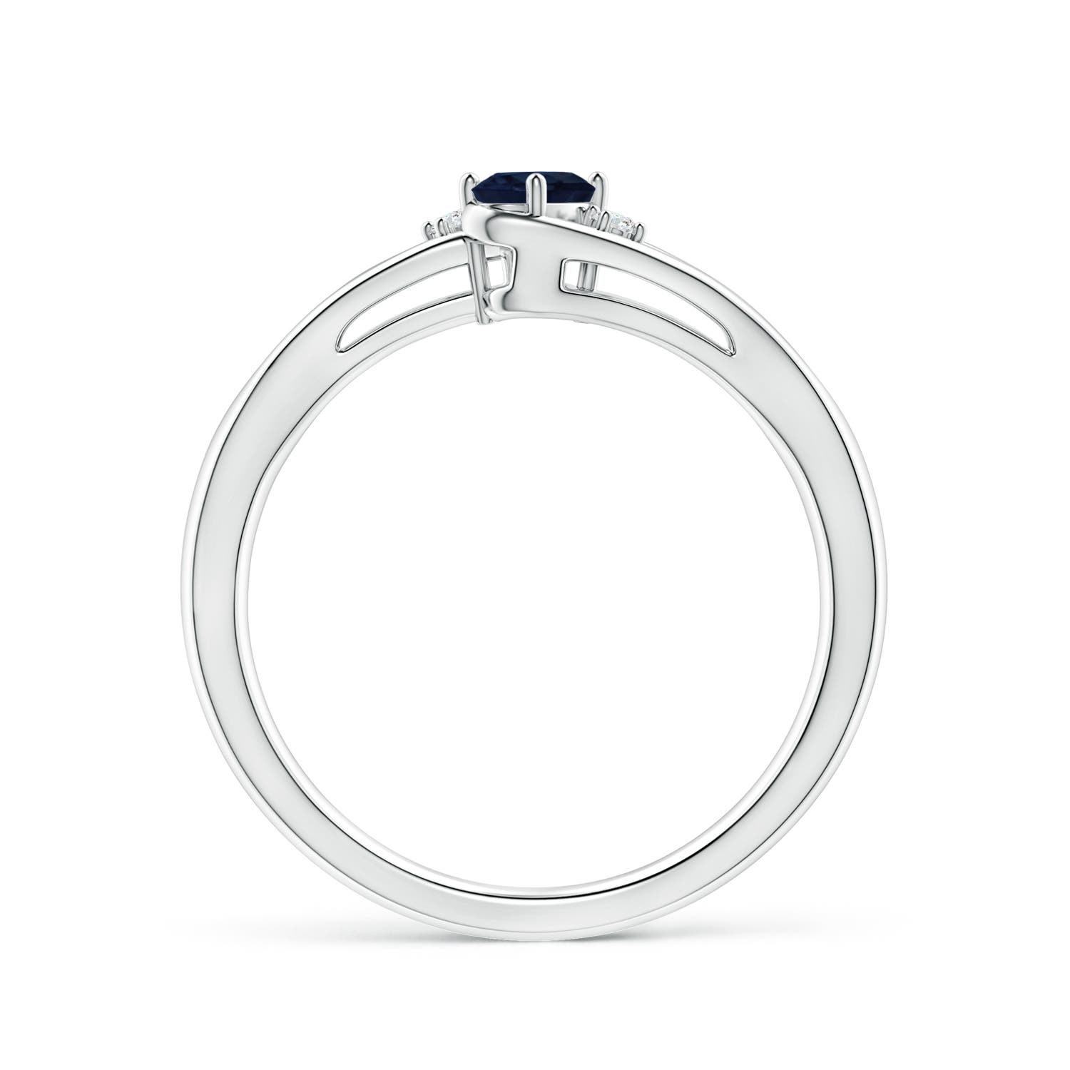 A - Blue Sapphire / 0.32 CT / 14 KT White Gold