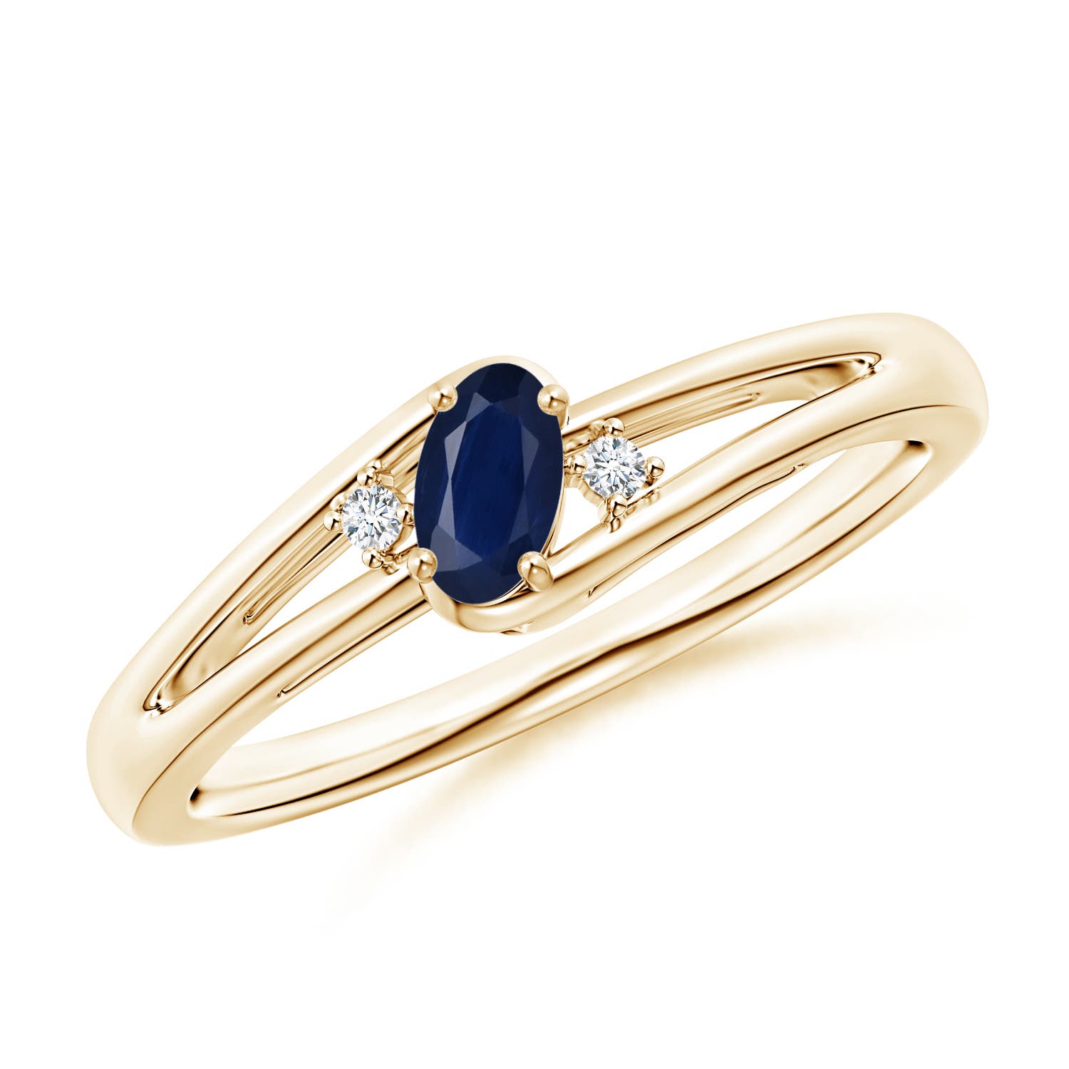 A - Blue Sapphire / 0.32 CT / 14 KT Yellow Gold