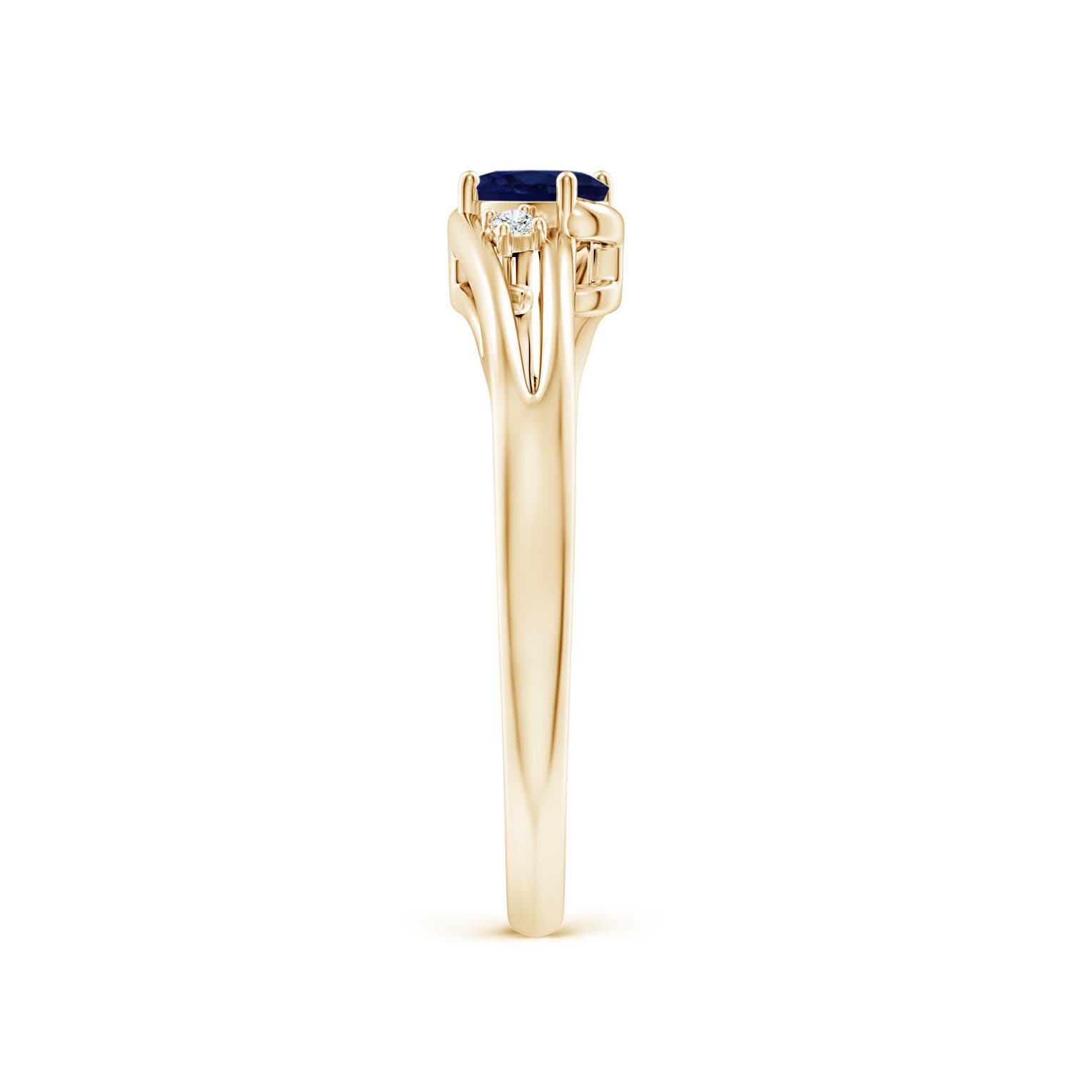 A - Blue Sapphire / 0.32 CT / 14 KT Yellow Gold