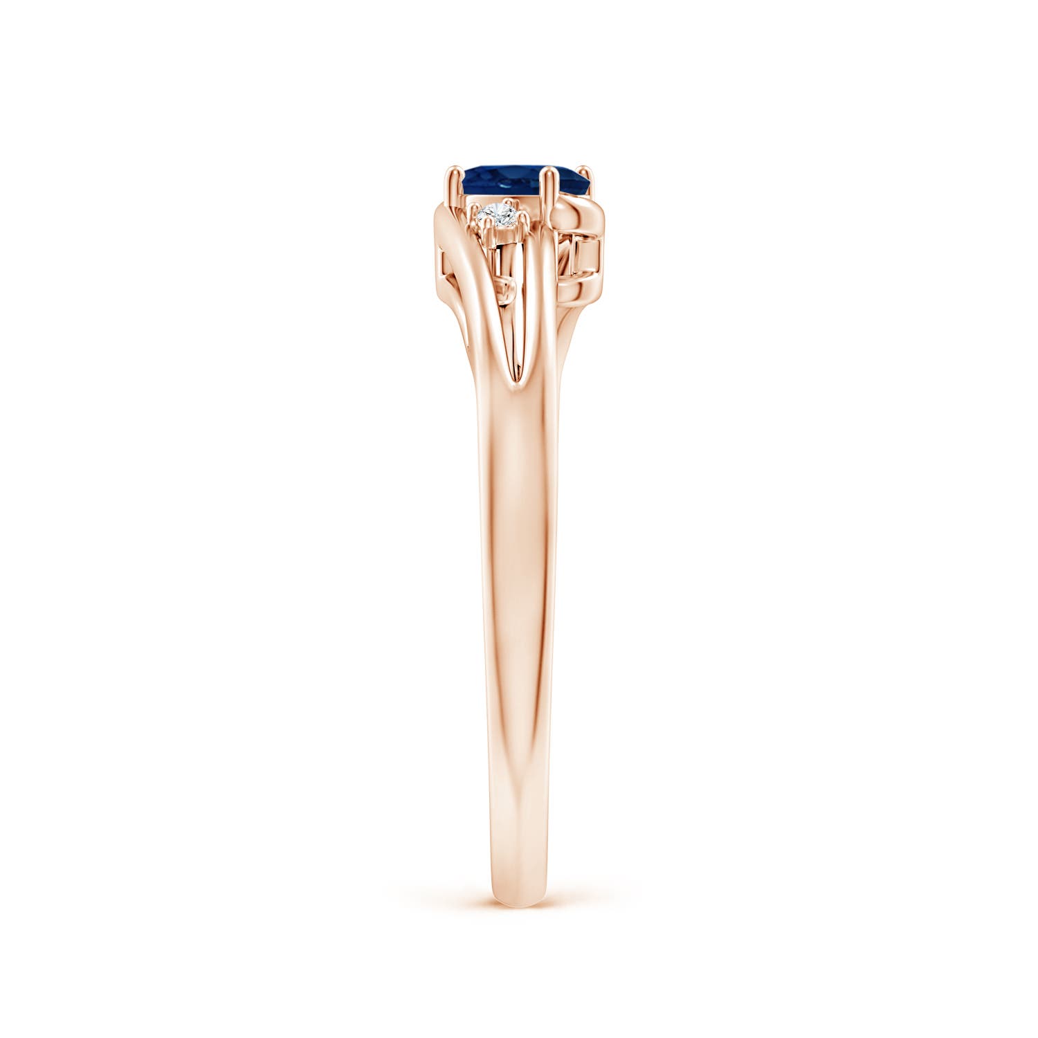 AA - Blue Sapphire / 0.32 CT / 14 KT Rose Gold