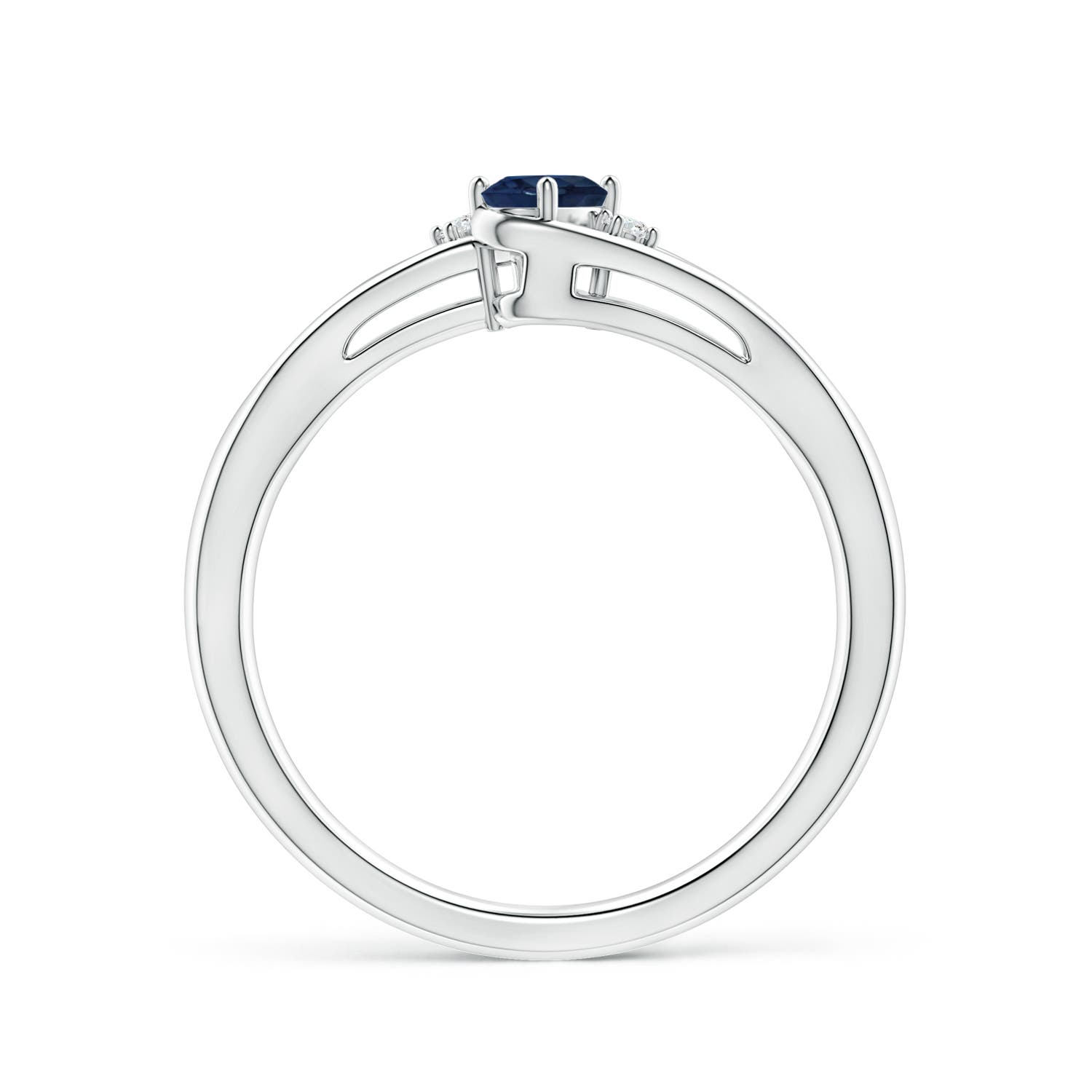 AA - Blue Sapphire / 0.32 CT / 14 KT White Gold