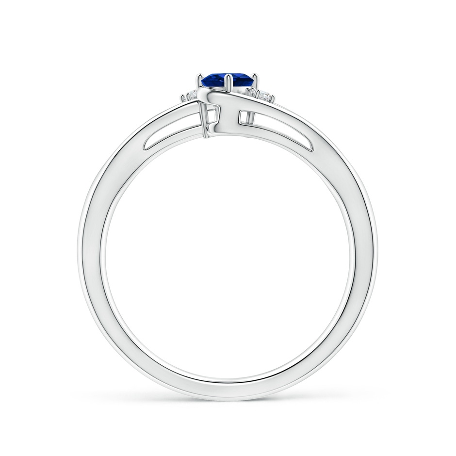 5x3mm Lab-Grown Blue Sapphire and Diamond Split Shank Ring in P950 Platinum side 199