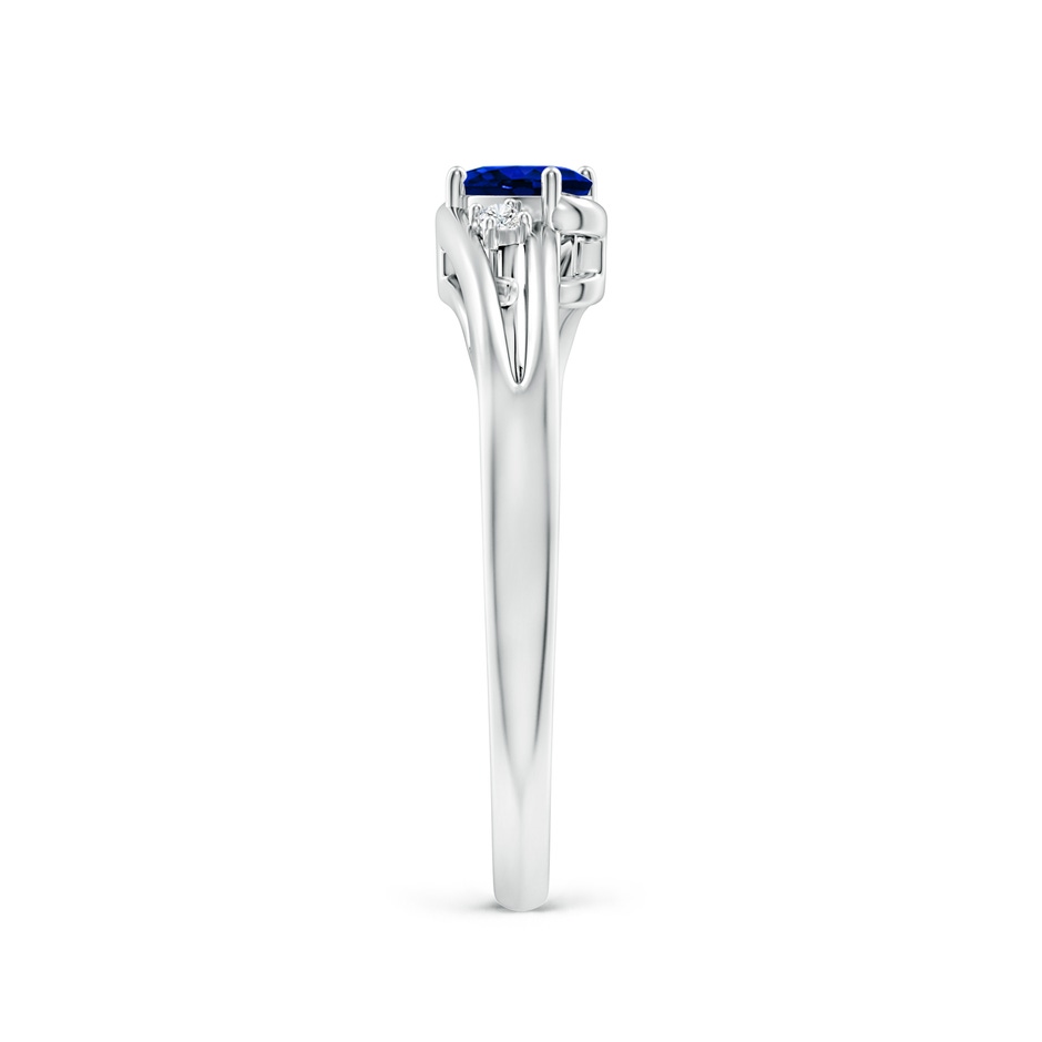 5x3mm Lab-Grown Blue Sapphire and Diamond Split Shank Ring in P950 Platinum side 299