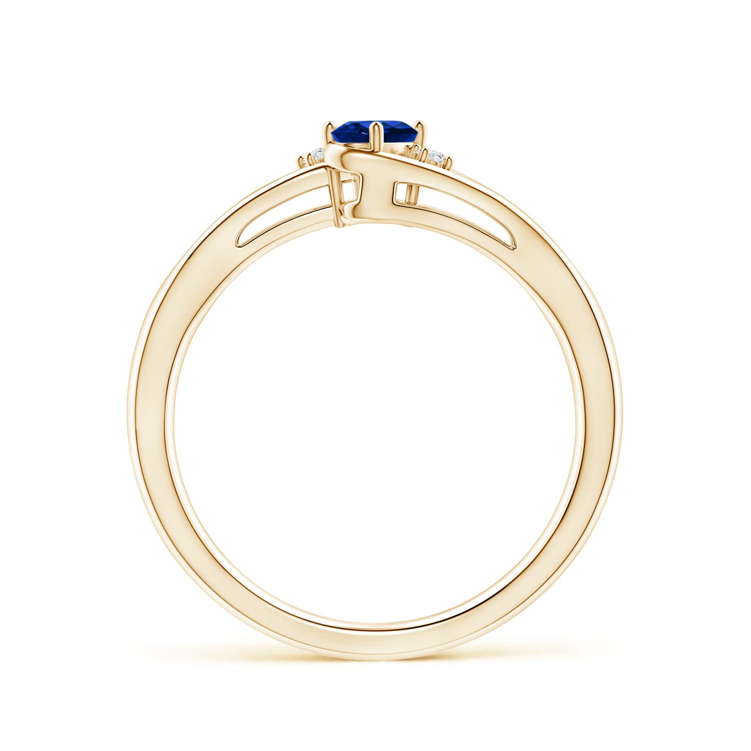 AAAA - Blue Sapphire / 0.32 CT / 14 KT Yellow Gold