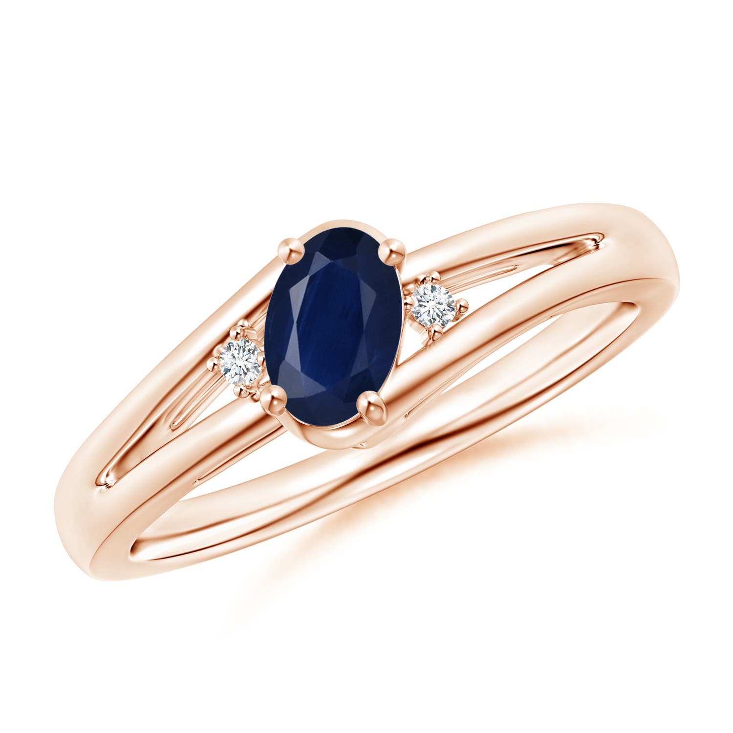 A - Blue Sapphire / 0.62 CT / 14 KT Rose Gold