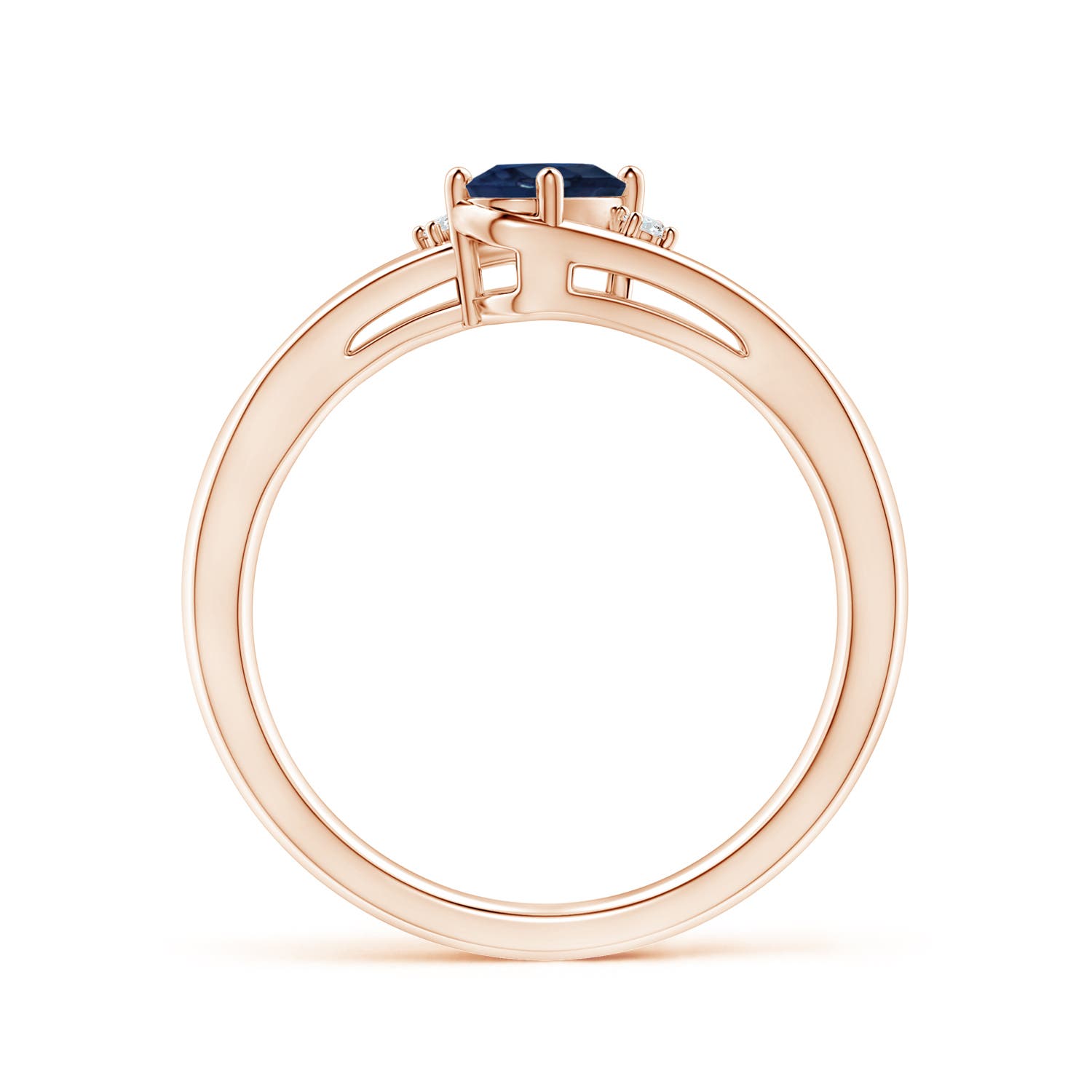 AA - Blue Sapphire / 0.62 CT / 14 KT Rose Gold