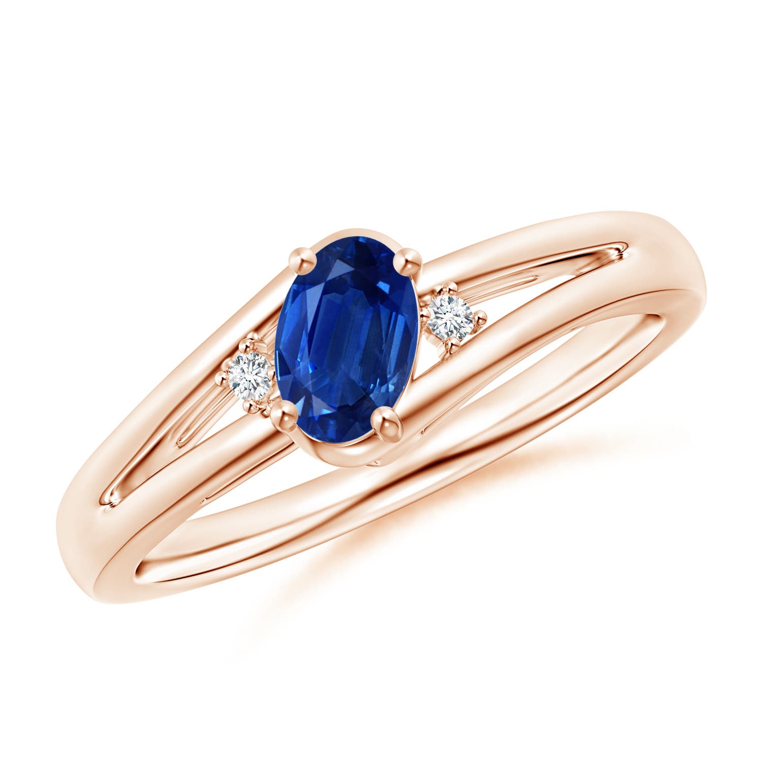 AAA - Blue Sapphire / 0.62 CT / 14 KT Rose Gold