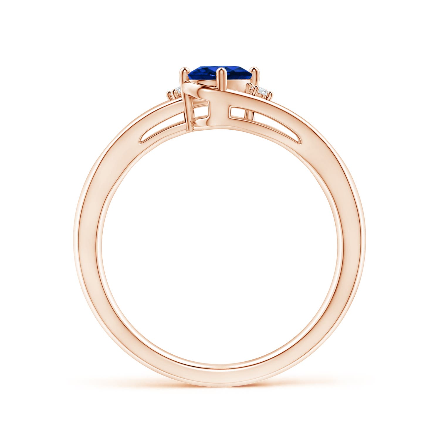 AAAA - Blue Sapphire / 0.62 CT / 14 KT Rose Gold