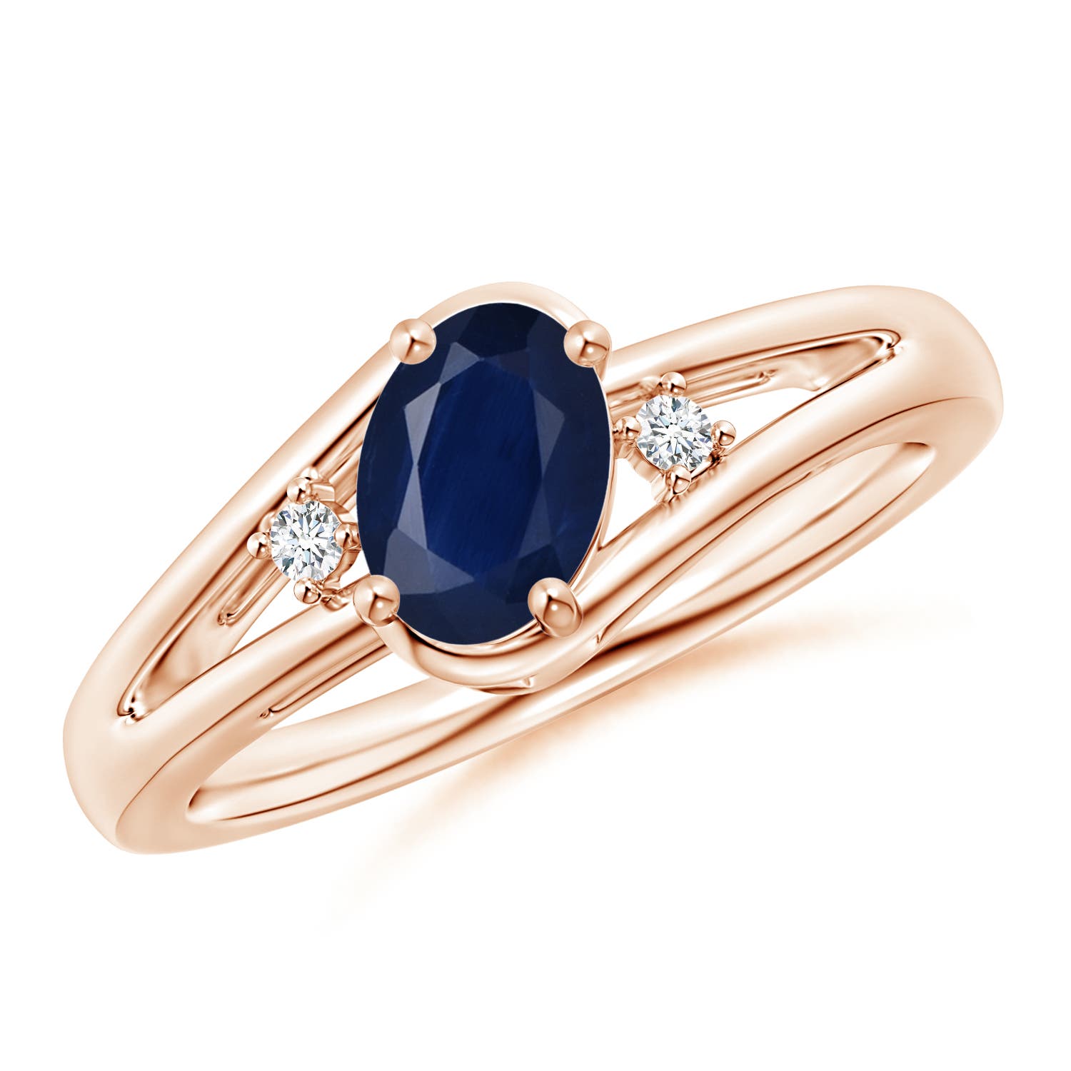 A - Blue Sapphire / 0.89 CT / 14 KT Rose Gold