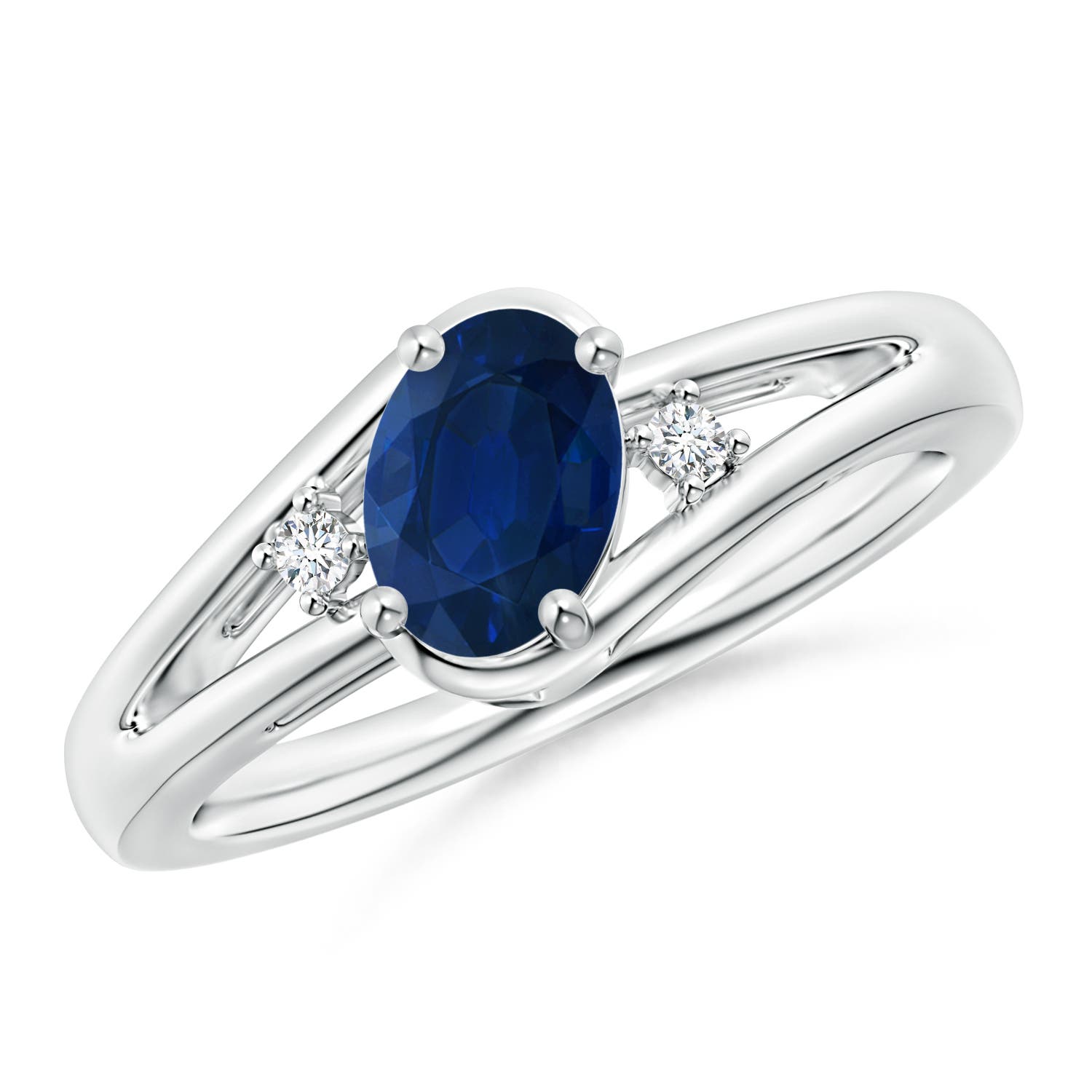 AA - Blue Sapphire / 0.89 CT / 14 KT White Gold