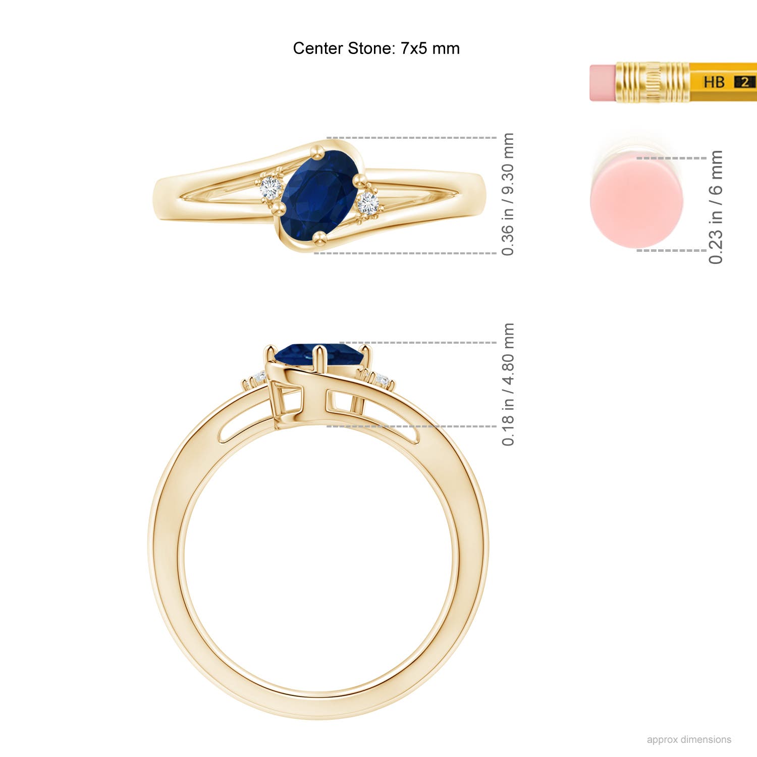 AA - Blue Sapphire / 0.89 CT / 14 KT Yellow Gold