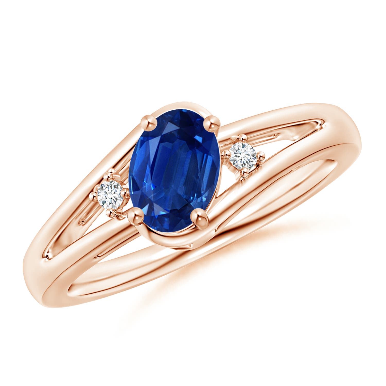 AAA - Blue Sapphire / 0.89 CT / 14 KT Rose Gold