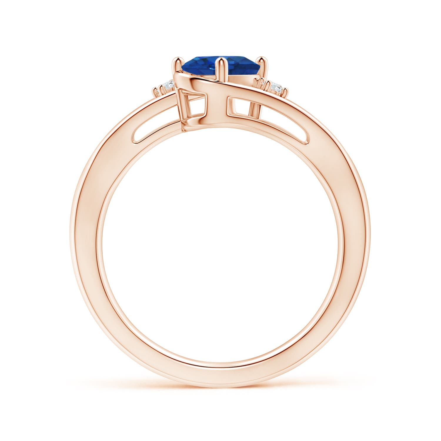 AAA - Blue Sapphire / 0.89 CT / 14 KT Rose Gold