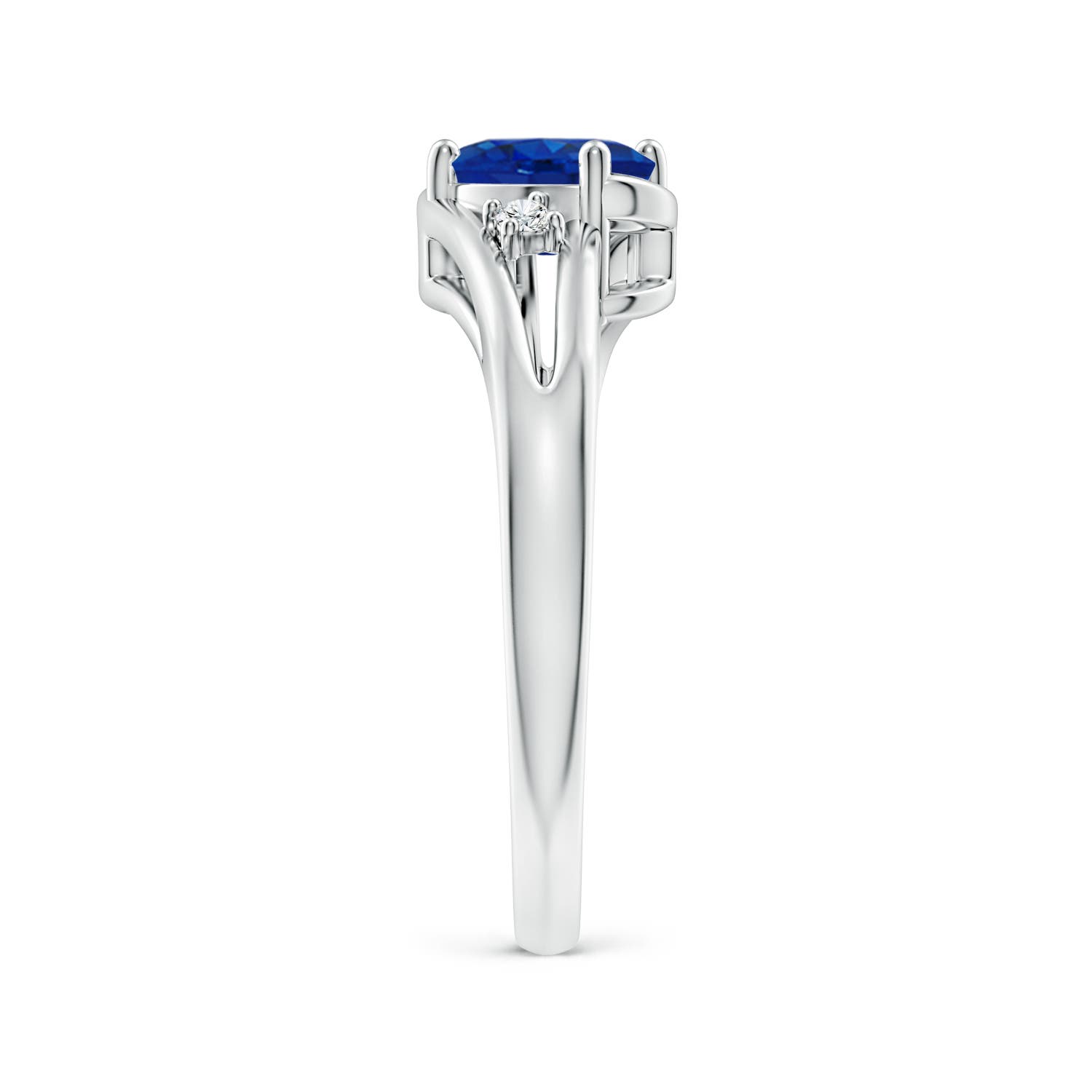 AAA - Blue Sapphire / 0.89 CT / 14 KT White Gold