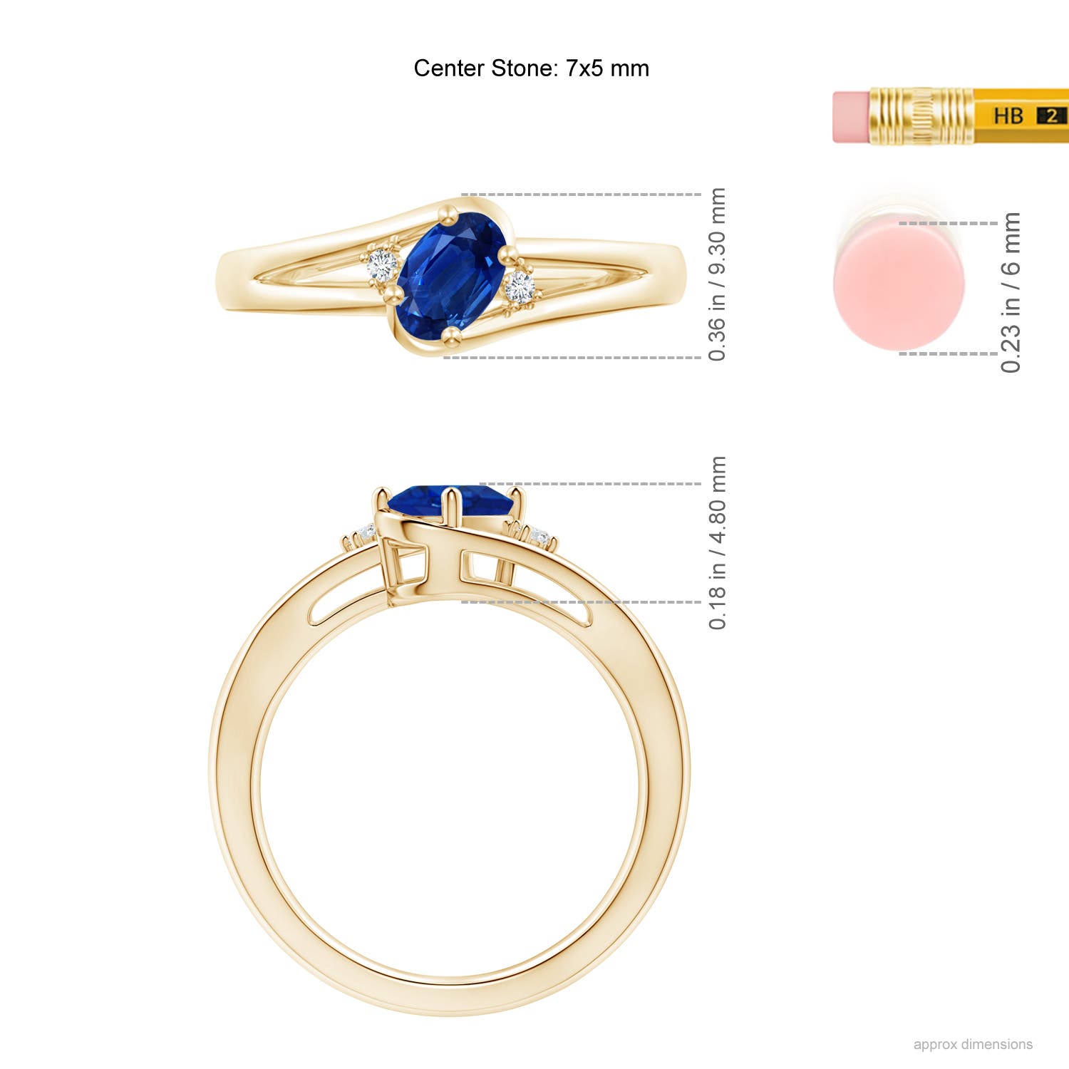 AAA - Blue Sapphire / 0.89 CT / 14 KT Yellow Gold