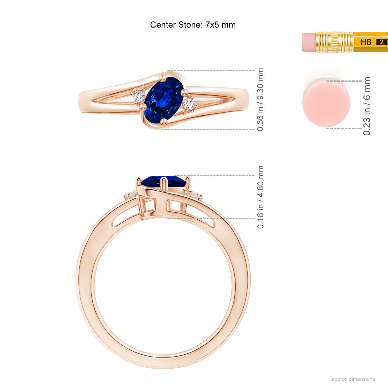 AAAA - Blue Sapphire / 0.89 CT / 14 KT Rose Gold